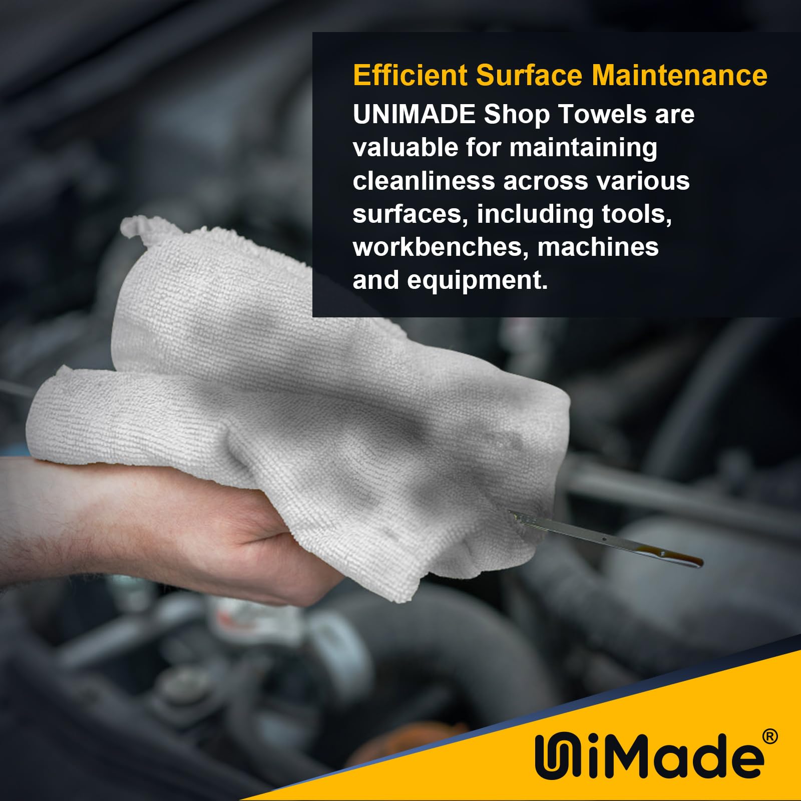 Unimade Microfiber Cleaning Cloths, 24 Pack Microfiber Towels For Cars Bulk Shop Towels Absorbent Car Cleaning Rags For Automoti