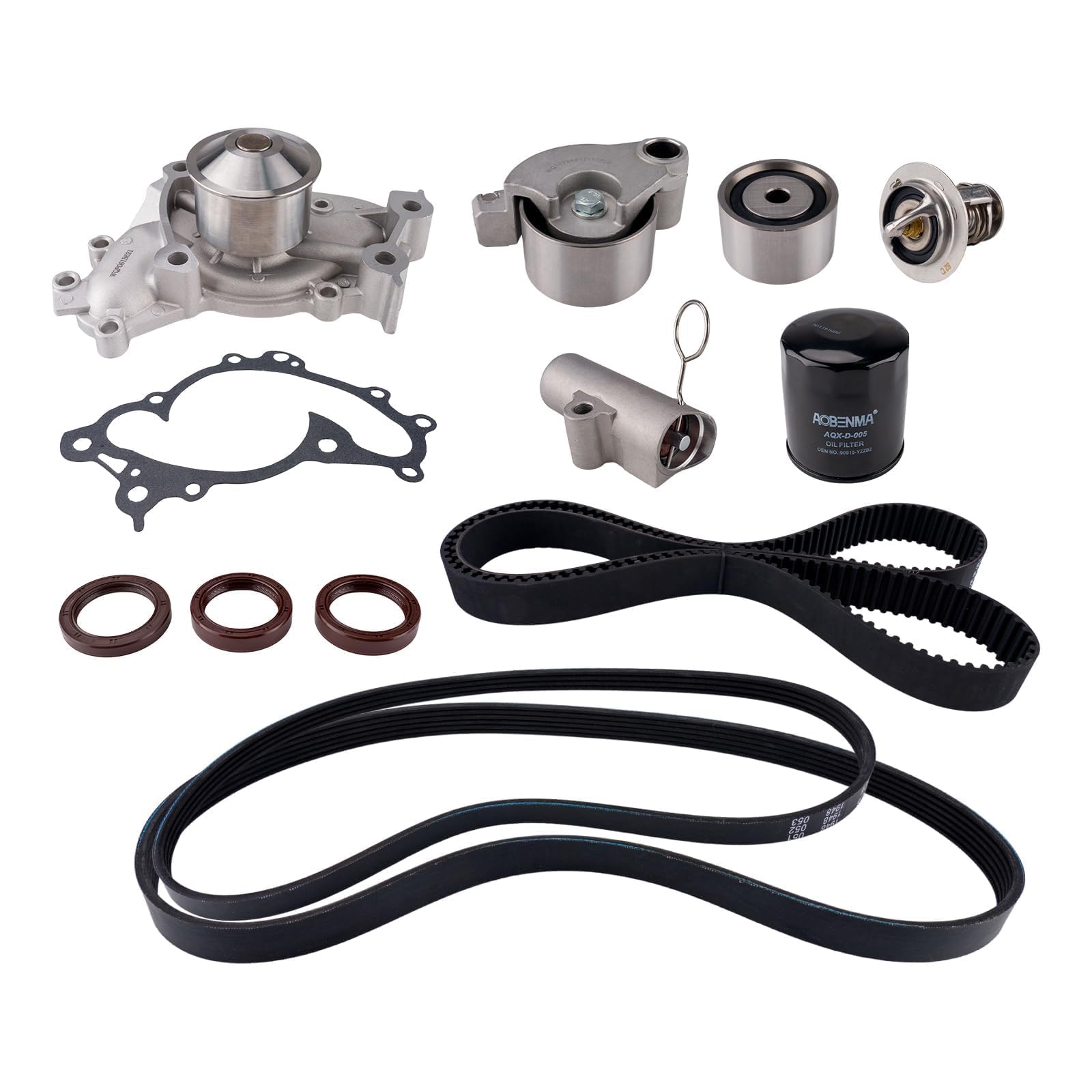 PHILTOP Timing Belt Kit with Water Pump for Toyota Camry 2002-2006 3.0L, Highlander 2002-2010, Lexus ES330/RX330, OE# 13505-2003
