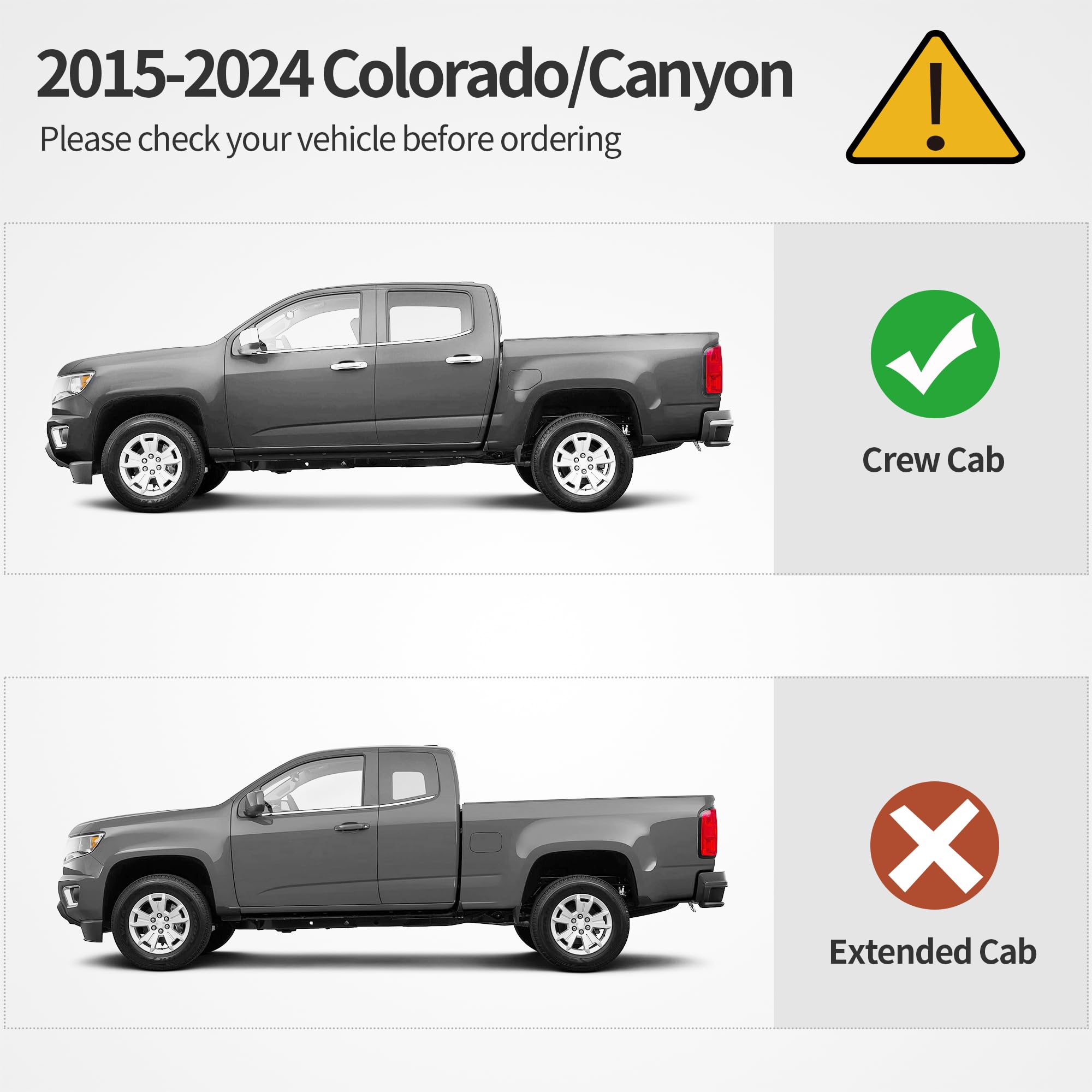 Oedro Running Boards Compatible With 2015-2024 Chevy Colorado/Gmc Canyon Crew Cab, Textured Black Side Step Rails Nerf Bars