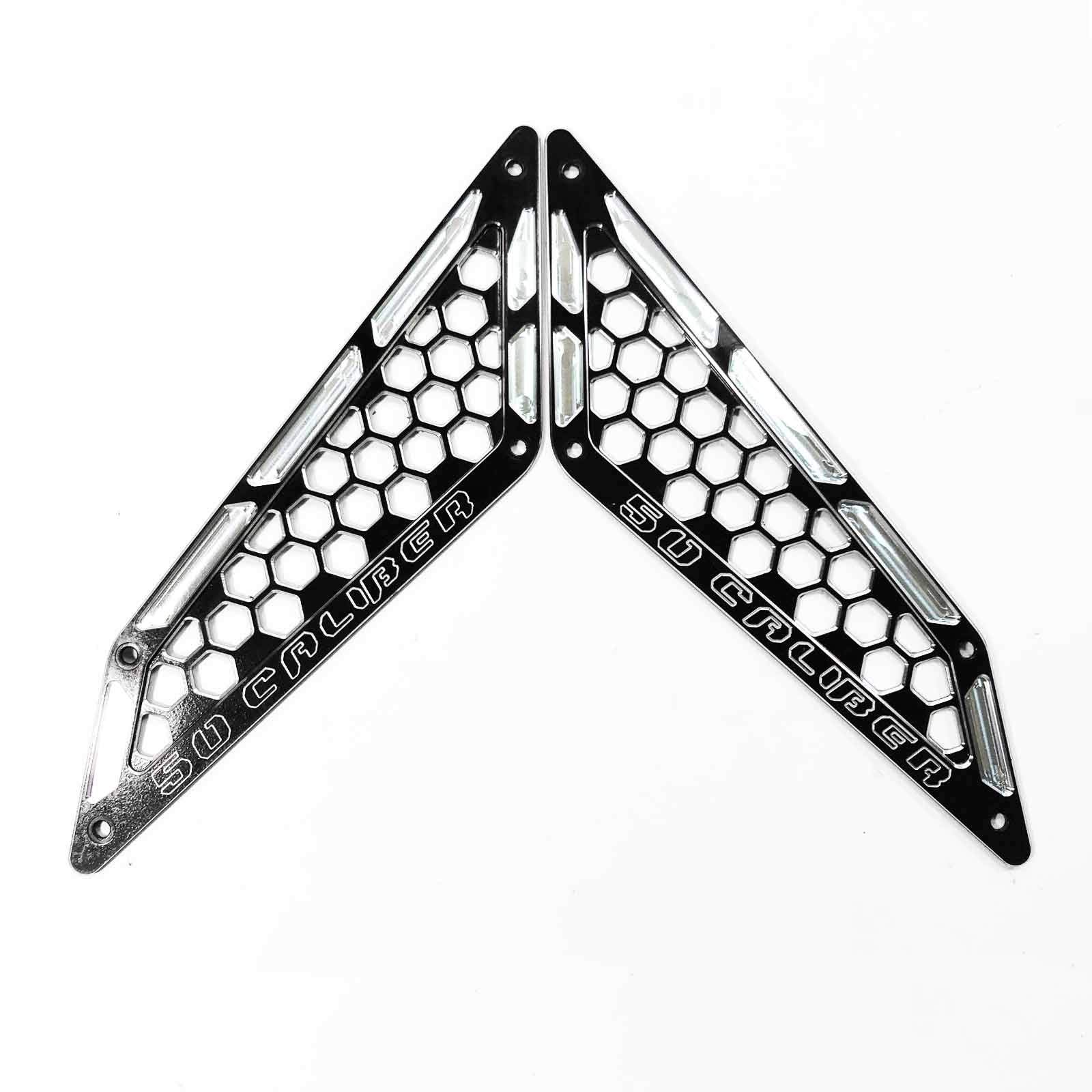 Black 50 Caliber Racing Custom Cnc Billet Air Intake Grille Bezels Fits Polaris Rzr Pro Xp Fits 2 And 4 Seat Models 2020+