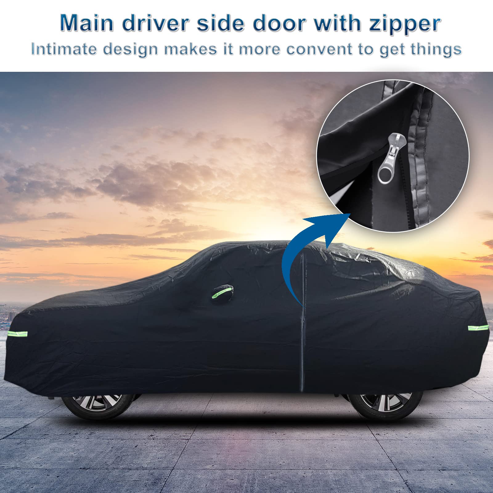 Suv For Nissan Rogue Full Car Cover Waterproof All Weather, Outdoor Car Covers With Zipper And Soft Cotton Lining Windproof Heav