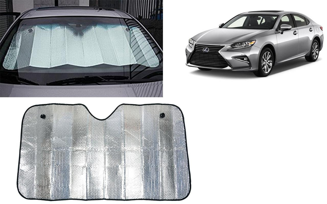 Auto Pearl Collapsible Mesh Foldable Auto Front/Rear Window Silver Sun Shade Car Windshield, 130 * 60Cm for ES