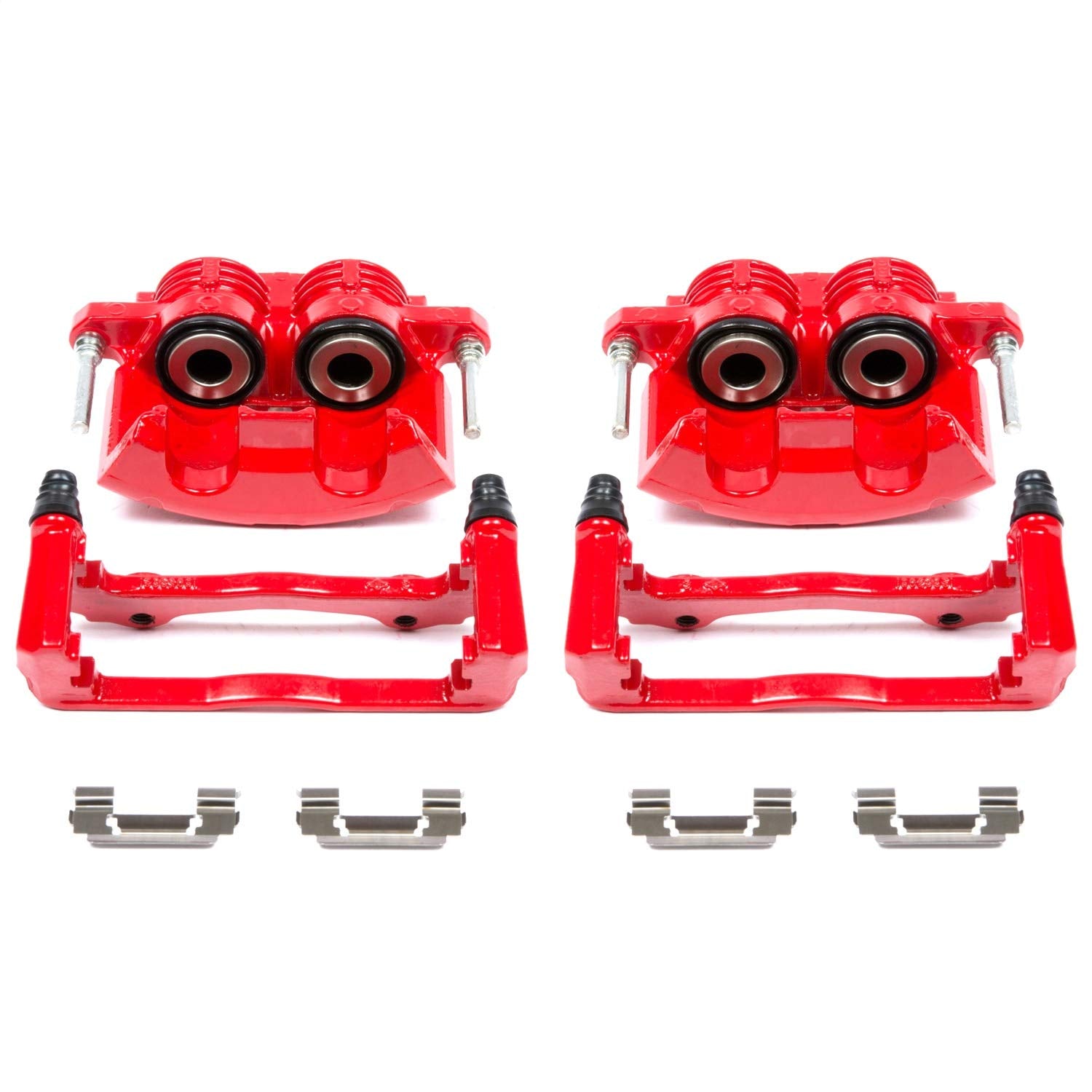 Power Stop Front S4692 Pair of High-Temp Red Powder Coated Calipers For Chevrolet Camaro 1998-2002, Pontiac Firebird 1998-2002 [