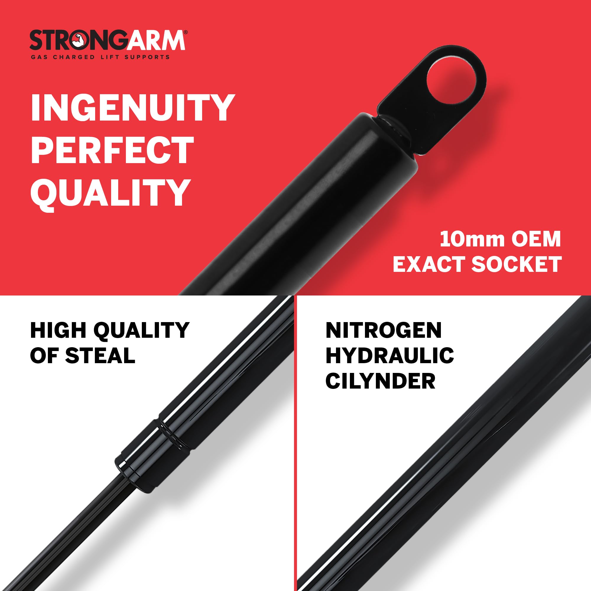 Strongarm 6358 Hood Lift Support, Pack Of 1, Black