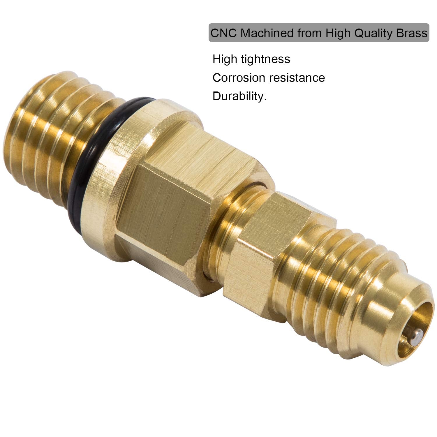 E-Cowlboy 6.0L For Powerstroke Fuel Pressure Test Fitting Adapter For 2003-2010 Ford Diesel Engine(With Schrader Valve)