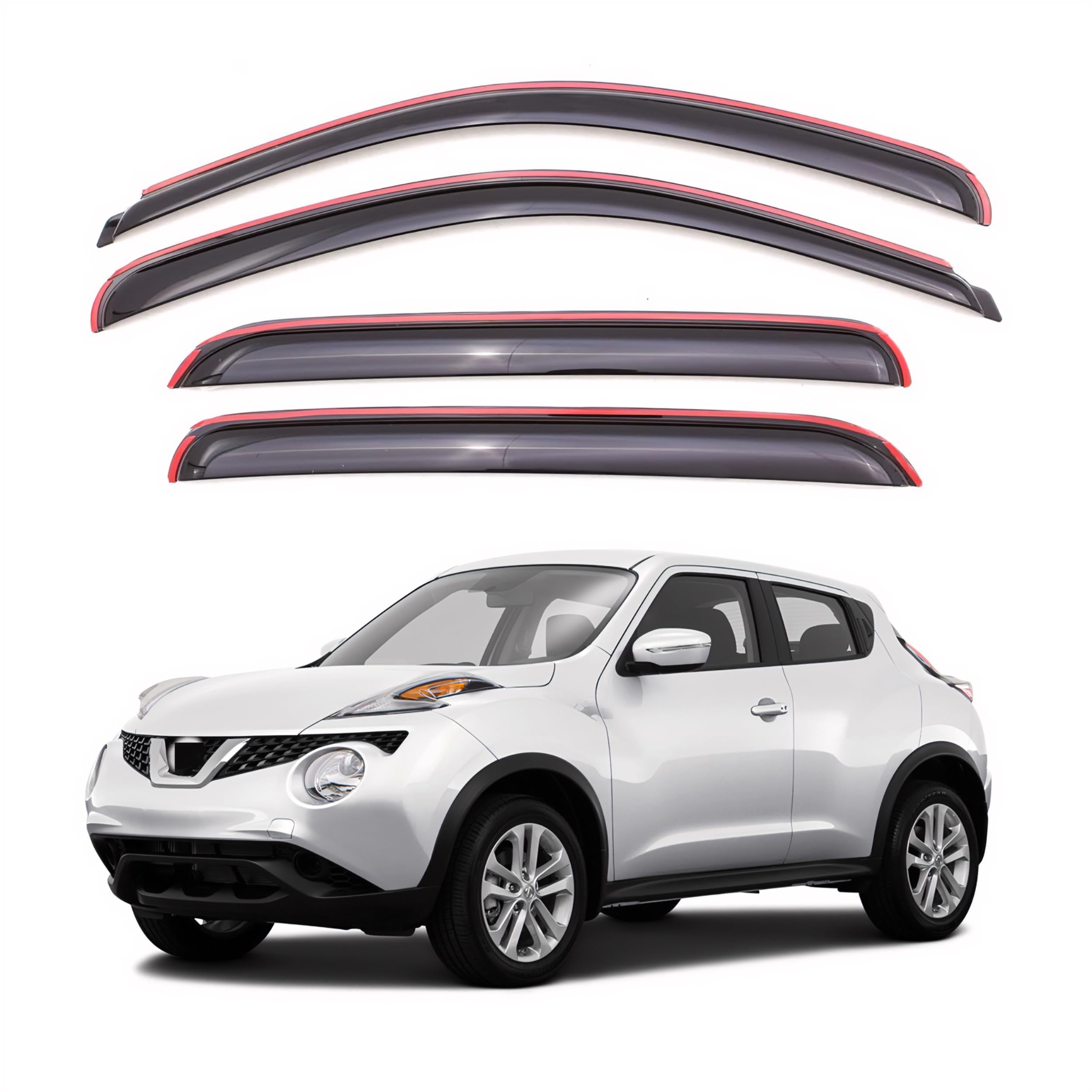 Kpy Window Visor Compatible With Nissan Juke 2011-2017, 4Pc Rain Guard Side Window Vent Deflectors In-Channel Style, 2011 2012 2