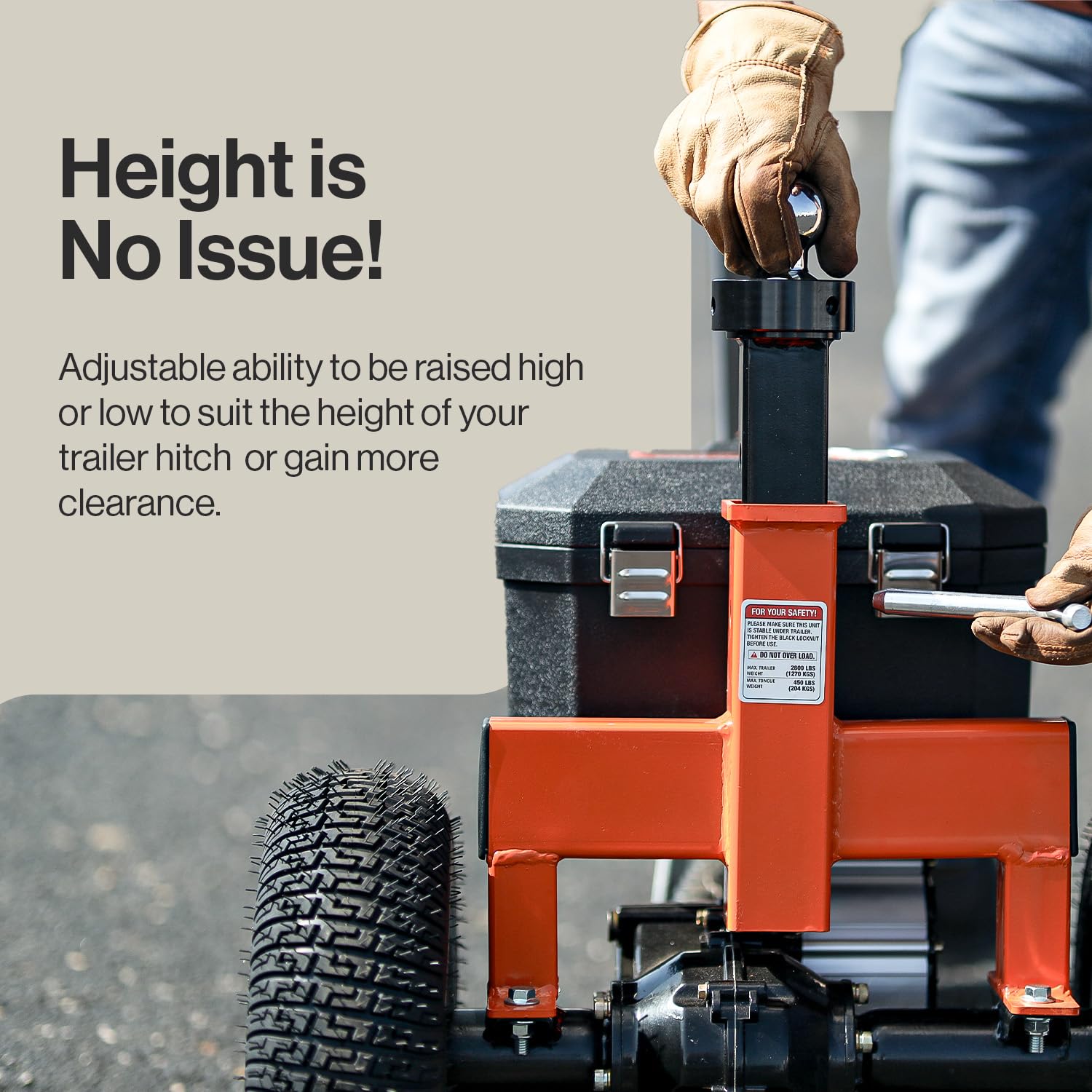SuperHandy Trailer Dolly - Electric 2800LBS Max Weight, 450LBS Tongue, Alloy Steel, Orange, Model GUO041