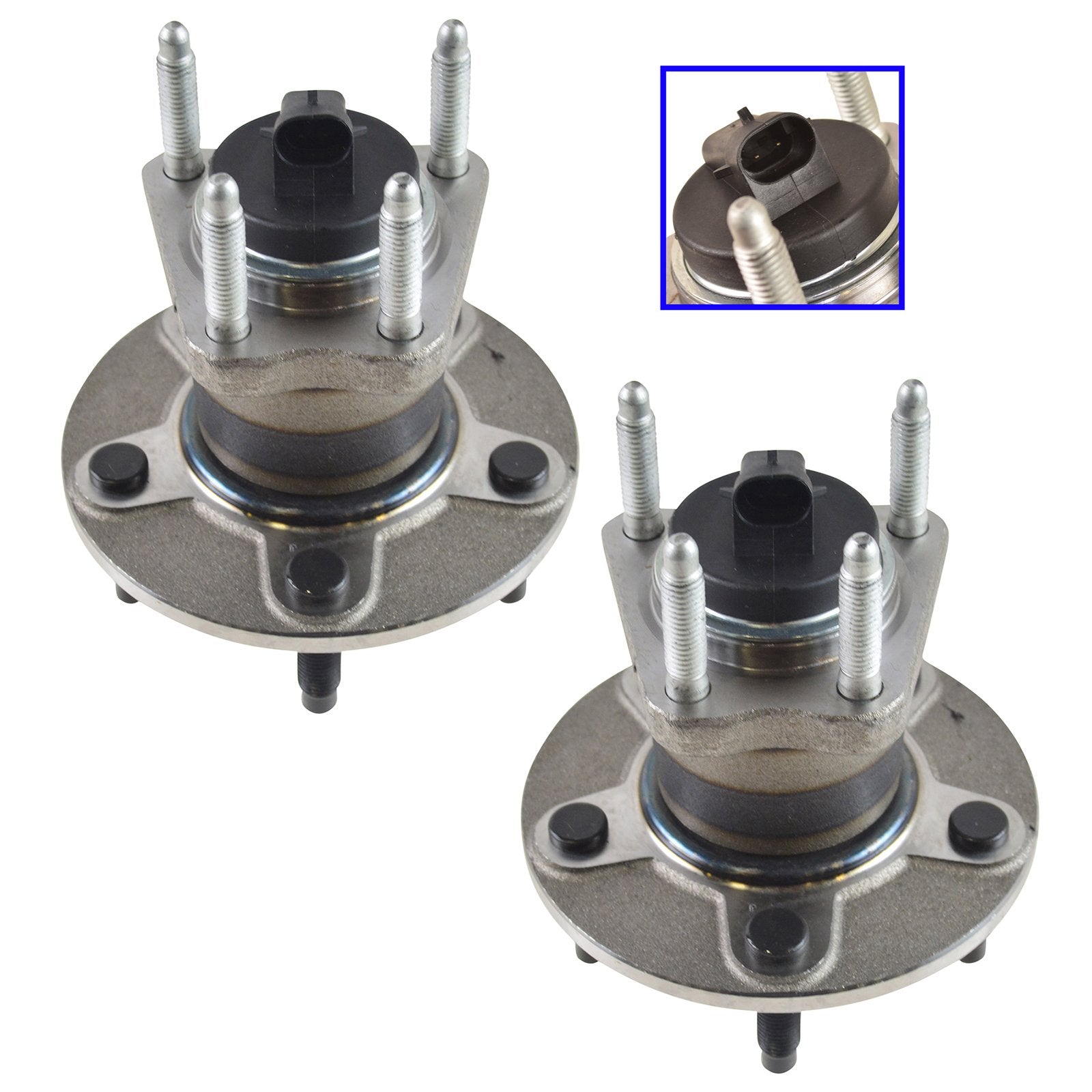 Trq Rear Wheel Hub Bearings Assembly Set Compatible With 2009-2010 Chevrolet Cobalt 2008-2010 Hhr 2004-2012 Malibu 2005-2010 Pon