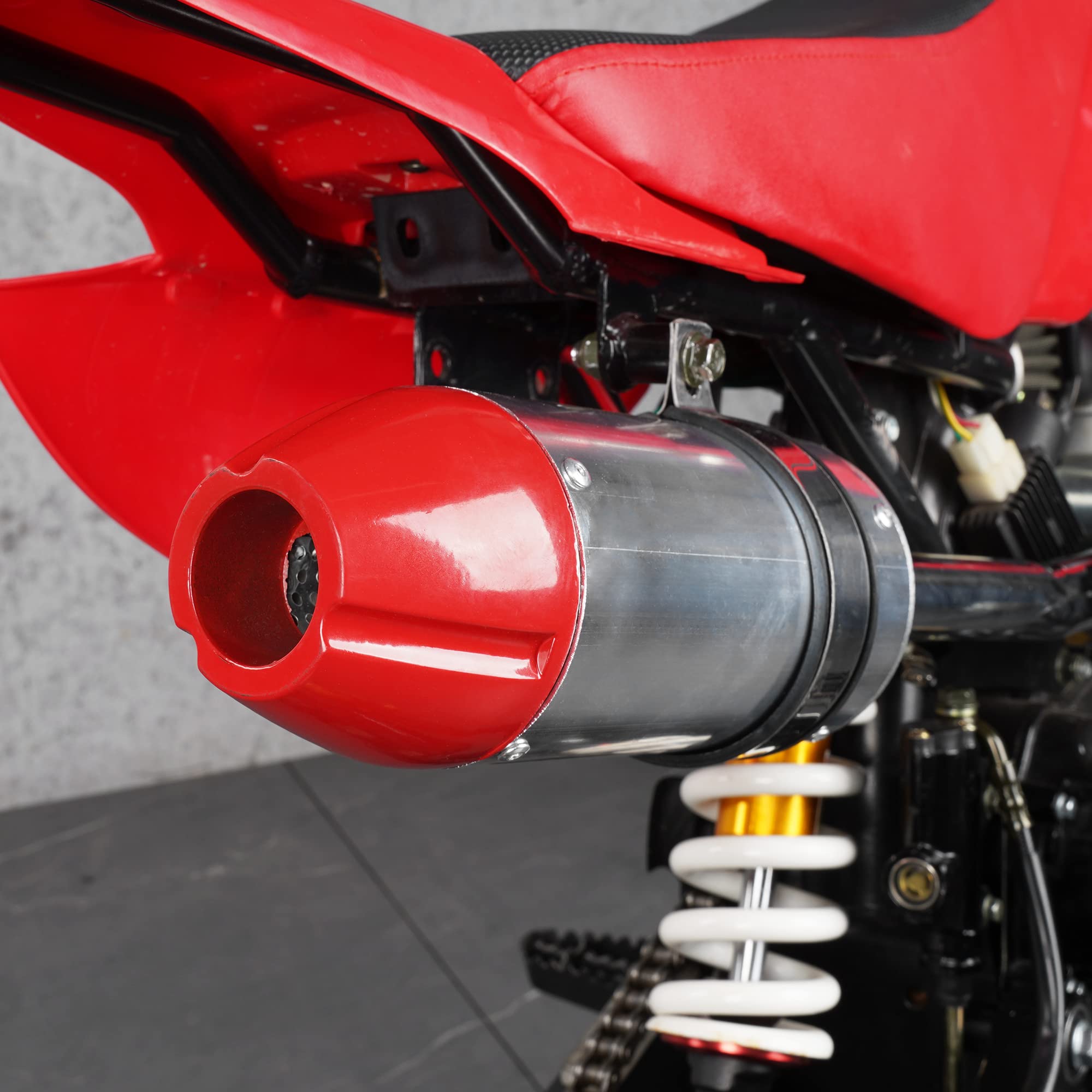MTATCN 28mm Stainless Steel Exhaust Muffler Silencer Pipe for CRF50 XR50 GY6 70cc 110cc 125cc Pit Dirt Bikes - Red