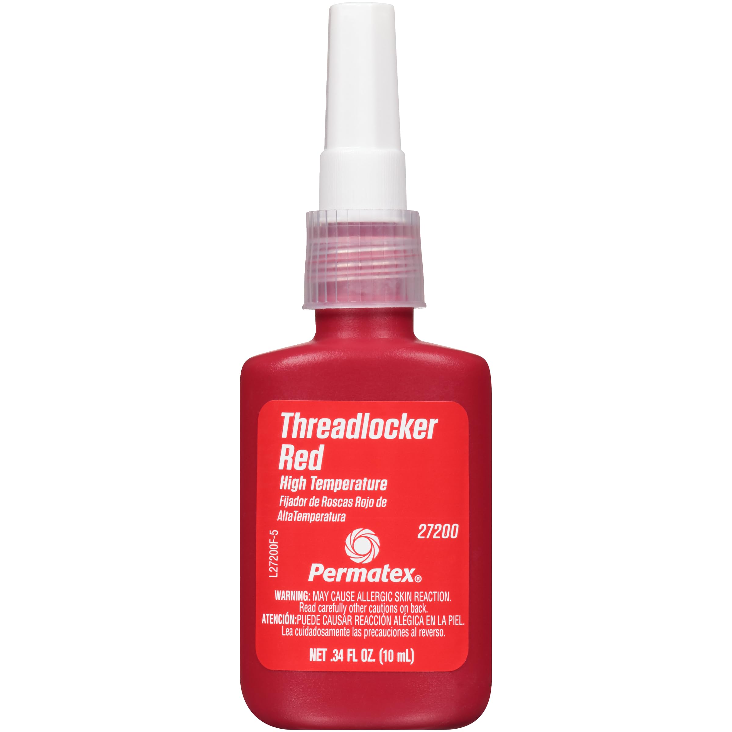 Permatex High Temperature Threadlocker Red, 10 ml, Model 27200 - Strong Adhesive for Secure Fastening