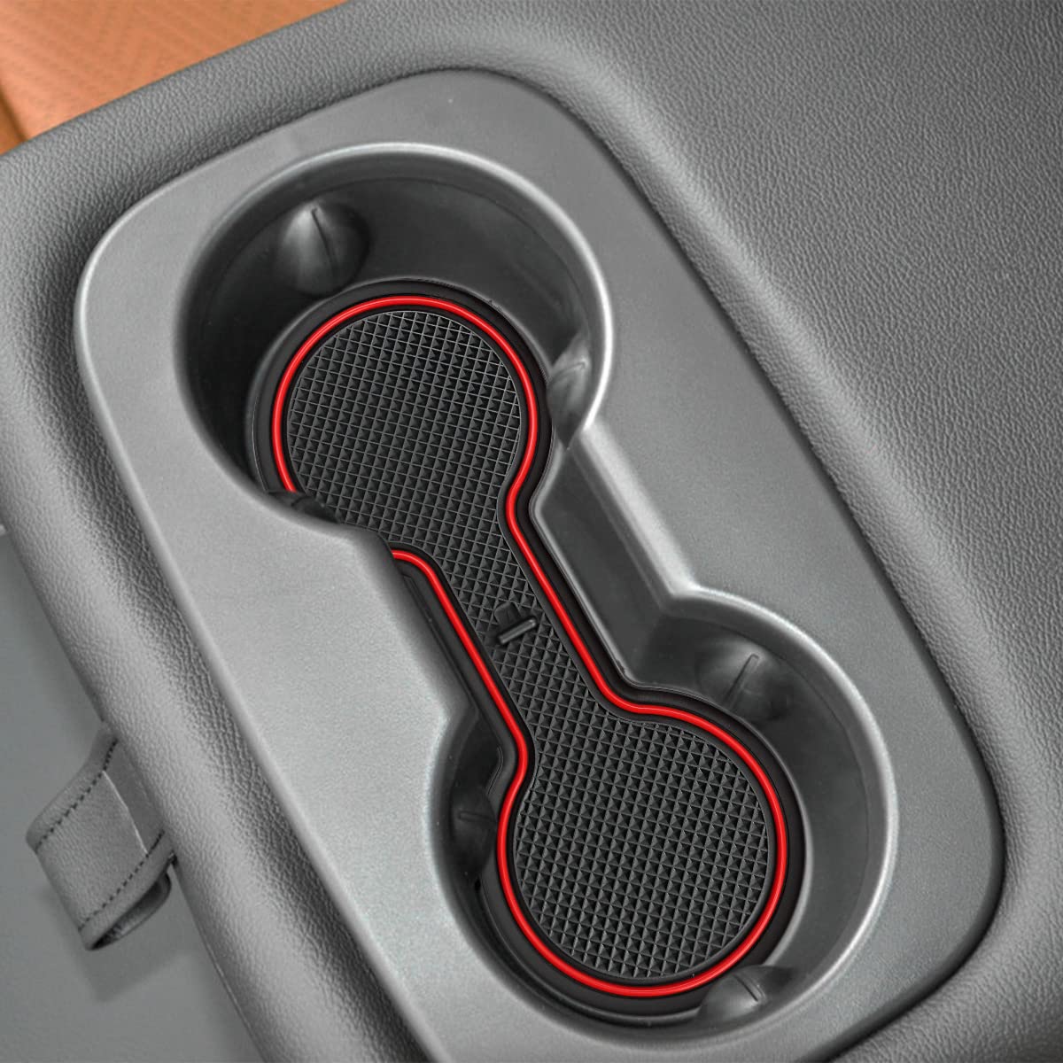 Auovo Anti Dust Cup Holder Insert Liners For Buick Encore Gx Accessories 2020 2021 2022 2023 2024 Custom Fit Door Pocket Center Console Interior Mats 16Pcs (Red Trim)