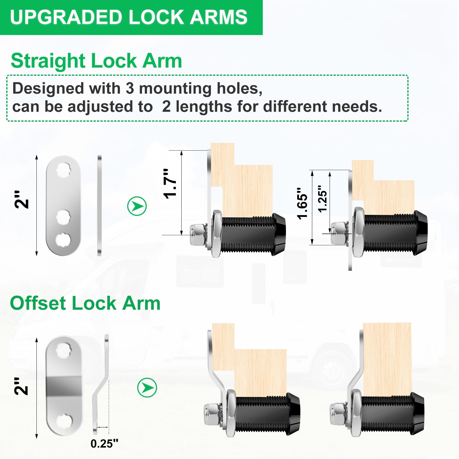 Cylinnda 5 Pack Tool Box Lock with Keys, 5/8" Zinc Cabinet Lock, Black RVSL-021