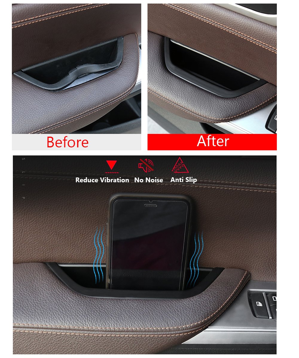Jaronx For Bmw X3 X4 Door Armrest Storage Box, Driver Side Door Storage Compartment Replacement Door Handle Armrest Container Phone Key Holder(Fits:Bmw X3 F25 2010-2016,Bmw X4 F26 2014-2017)