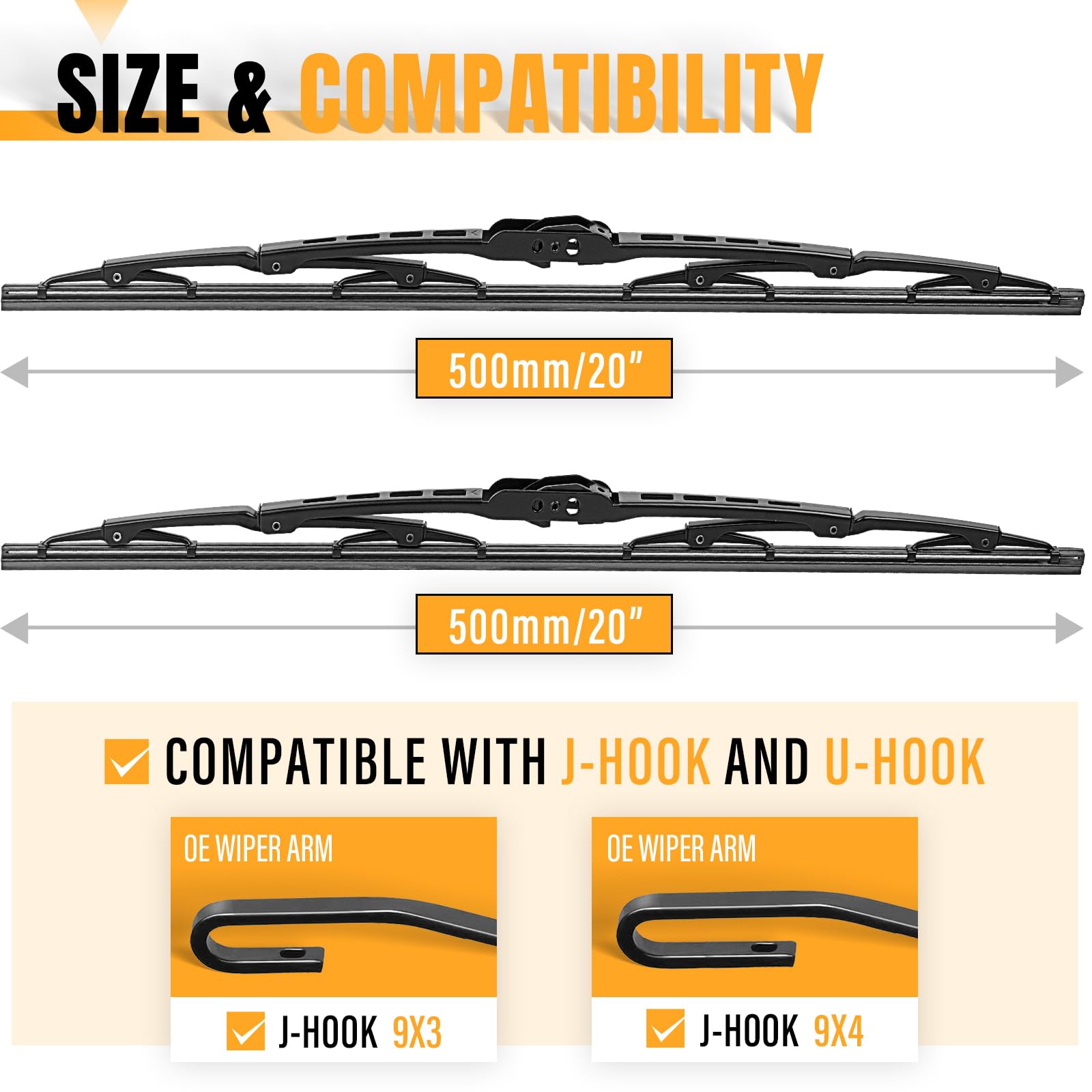 Autoboo 20''+20'' Windshield Wiper Blade Replacement For Ford F150 F250 F350 F450 F550 2008-1999 Expedition 2006-1999 Explorer 2