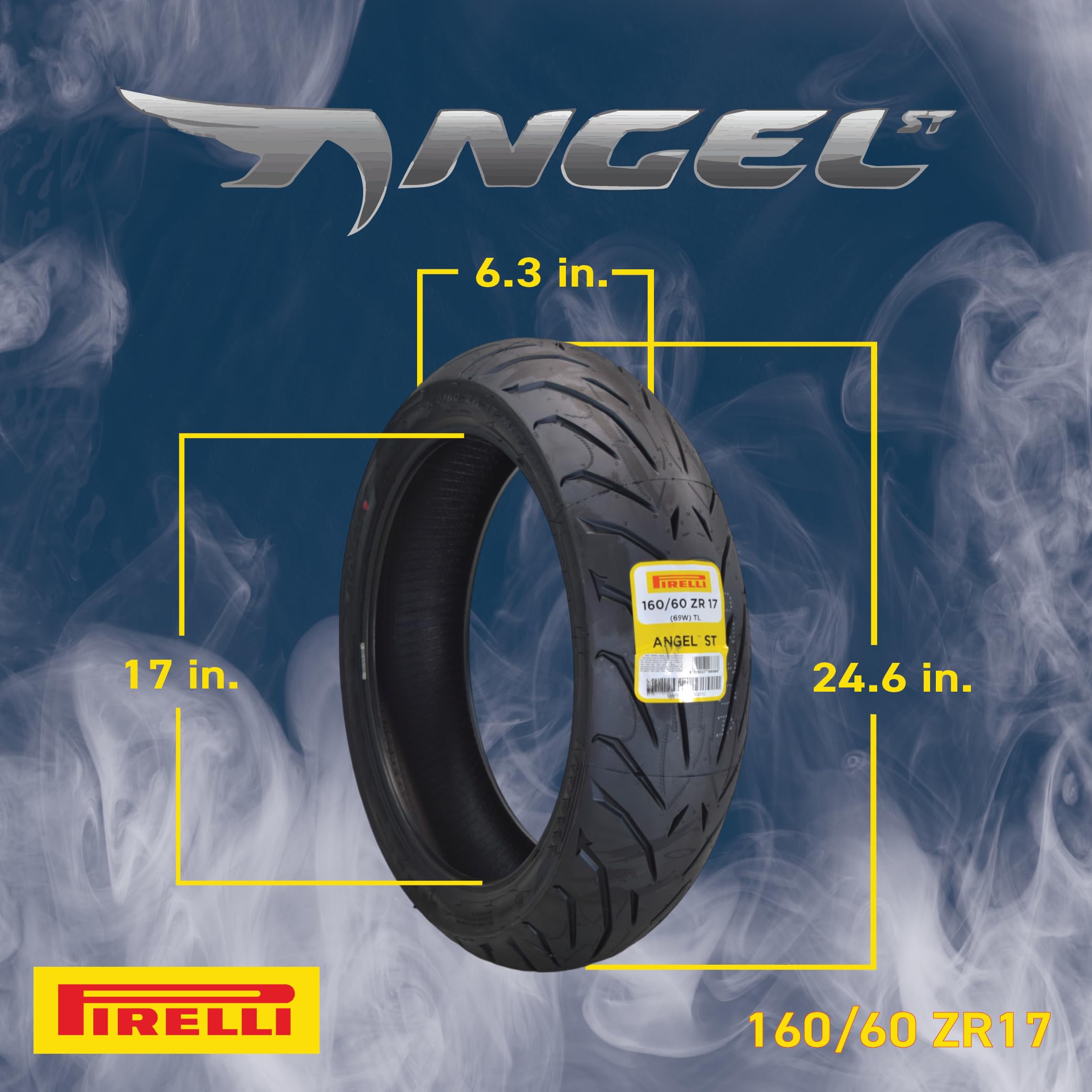 Pirelli Angel St 160/60Zr-17 69W Rear Motorcycle Tire (1868800) - High Performance, Durable, And Reliable Tire For Sport Touring