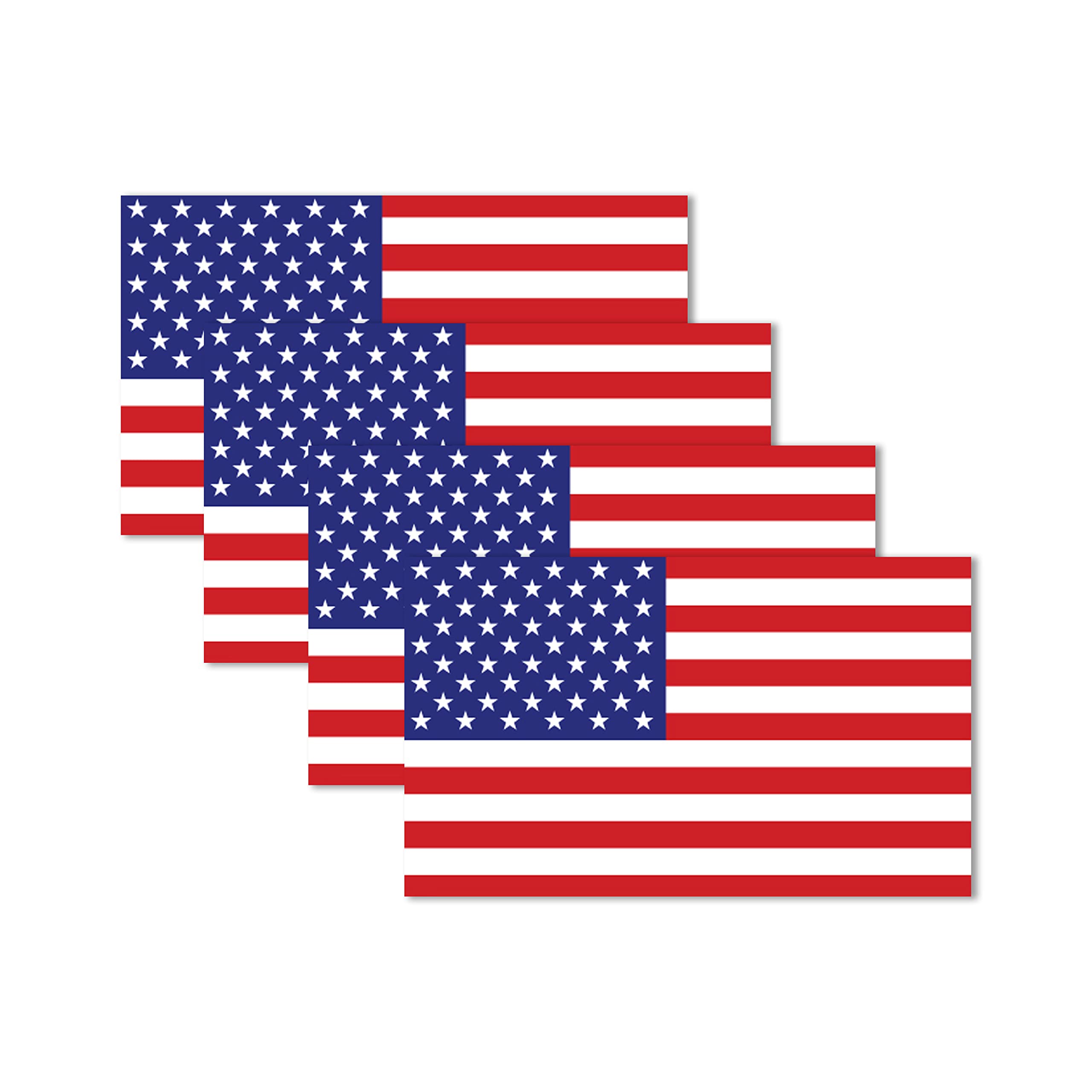 Magnet Me Up American Flag Magnet Decal, 3X5 Inches, 4 Pack, Red, White, And Blue, Heavy Duty Automotive Magnet For Car, Truck, 