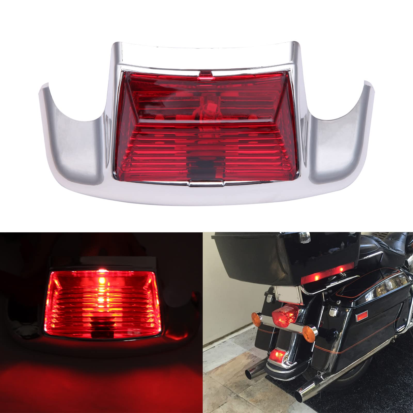 Rich Choices Rear Red Fender Light LED Fender Tip Tail Lights Compatible with Harley Road King Electra Glide Ultra Classic Herit