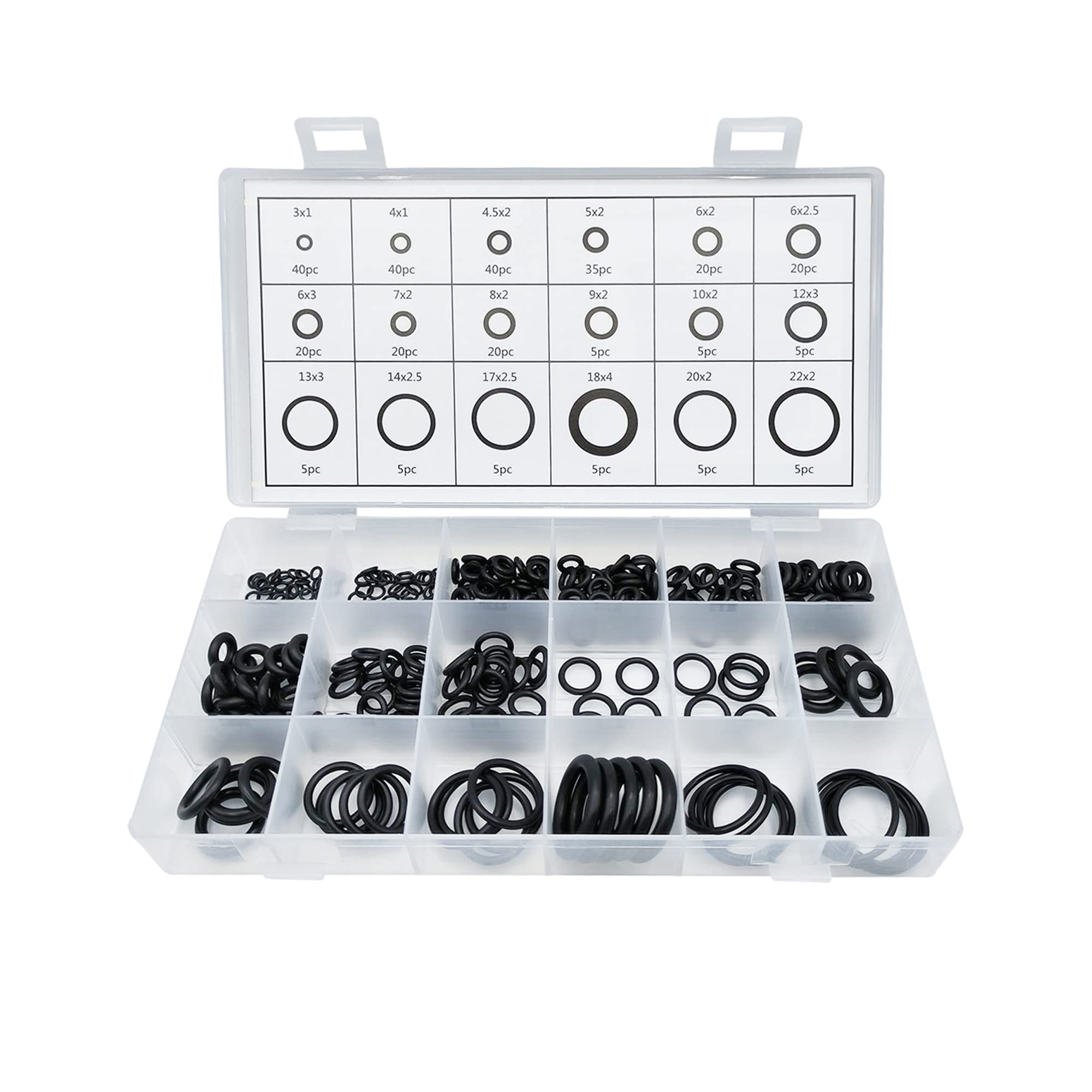 300 PCS Rubber O-Ring Assortment Kit Set,O Rings Seal Gasket Rubber Washer Assortment Rubber,O-Rings Gaskets Washers for Car,Pro