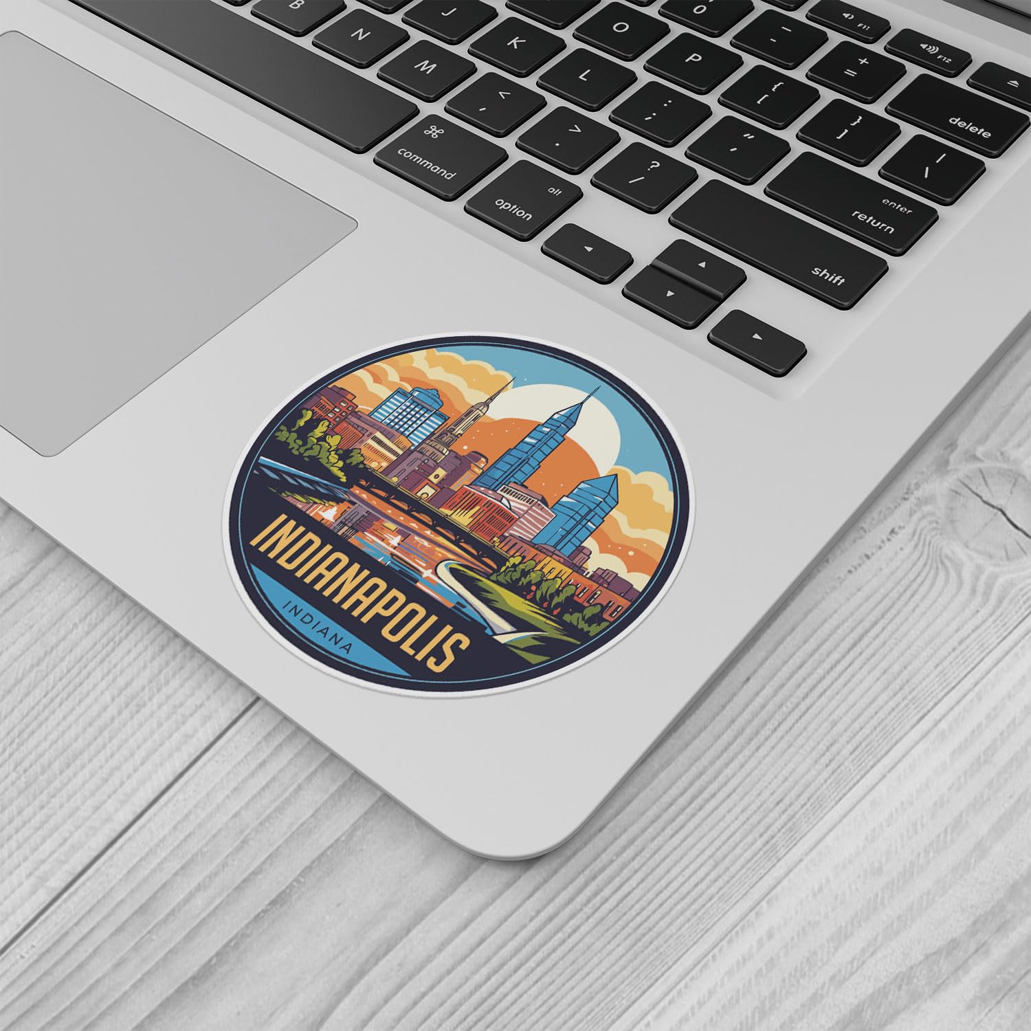 Indianapolis City Sticker - Waterproof Vinyl Decal for Car Bumper, Laptop, Water Bottle, Wall, and Window, Size - 5'' Longer Sid