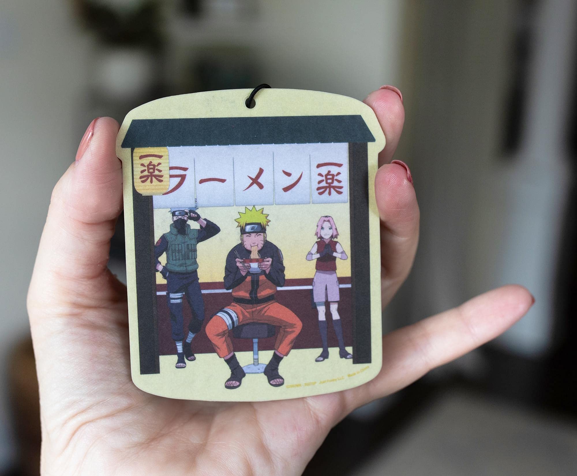 Just Funky Naruto: Shippuden Ichiraku Ramen Shop Air Freshener Hanging | New Car Scent Car Air Freshener | Anime Car Accessory | Odor Eliminator For Car Or Home | Naruto-Themed Air Freshener For Fans