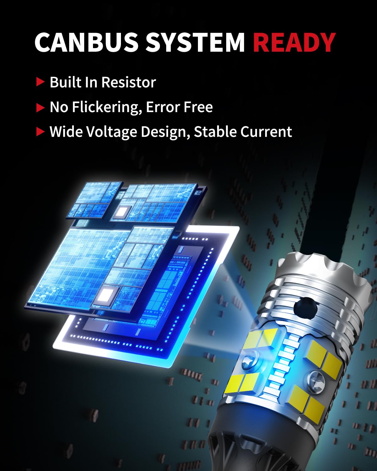 LASFIT 921 LED Bulb Reverse Lights - Error Free T15 Back Up Light, 6000K Xenon White, Pack of 2