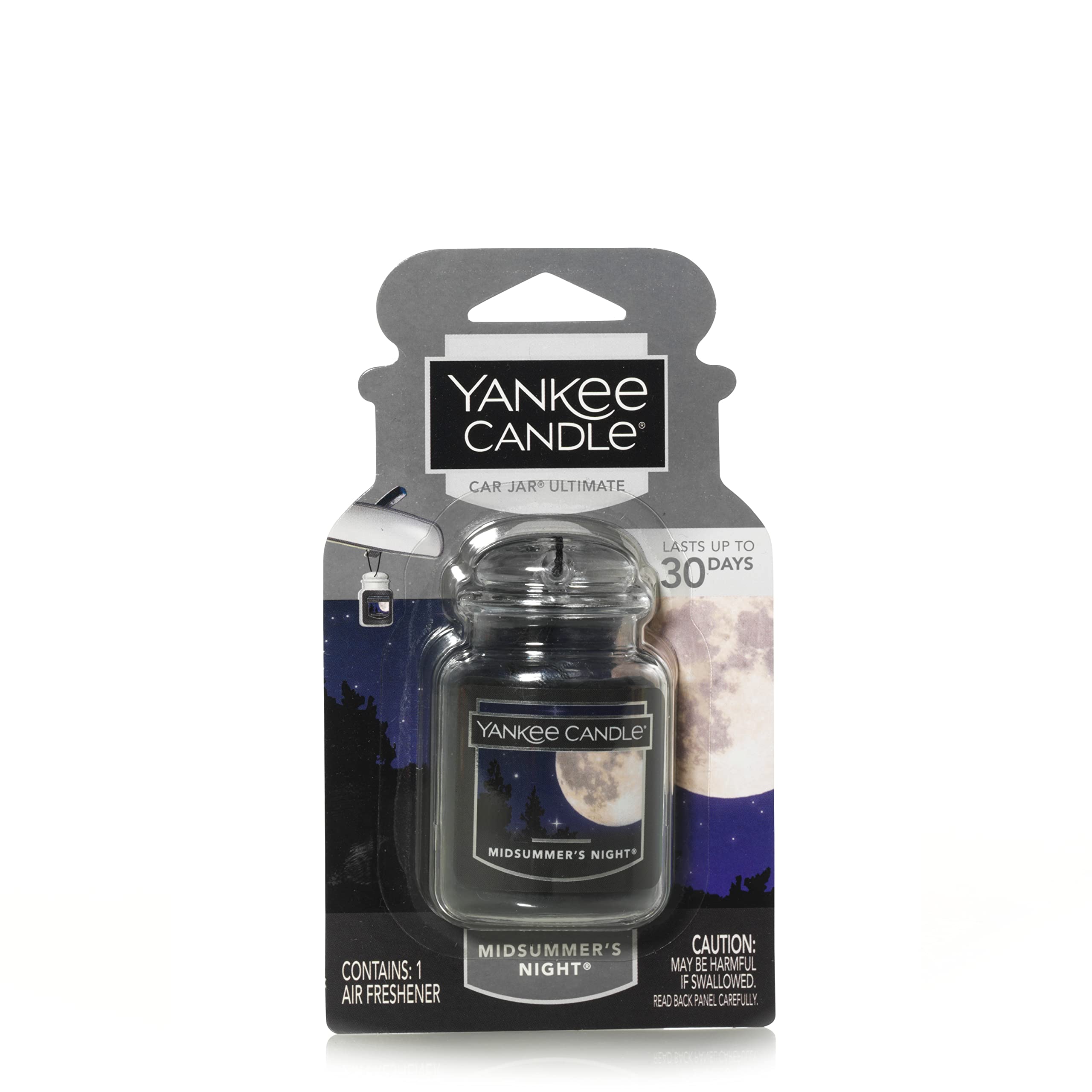 Yankee Candle Car Air Fresheners, Hanging Car Jar Ultimate MidSummer's Night Scented, Neutralizes Odors Up To 30 Days