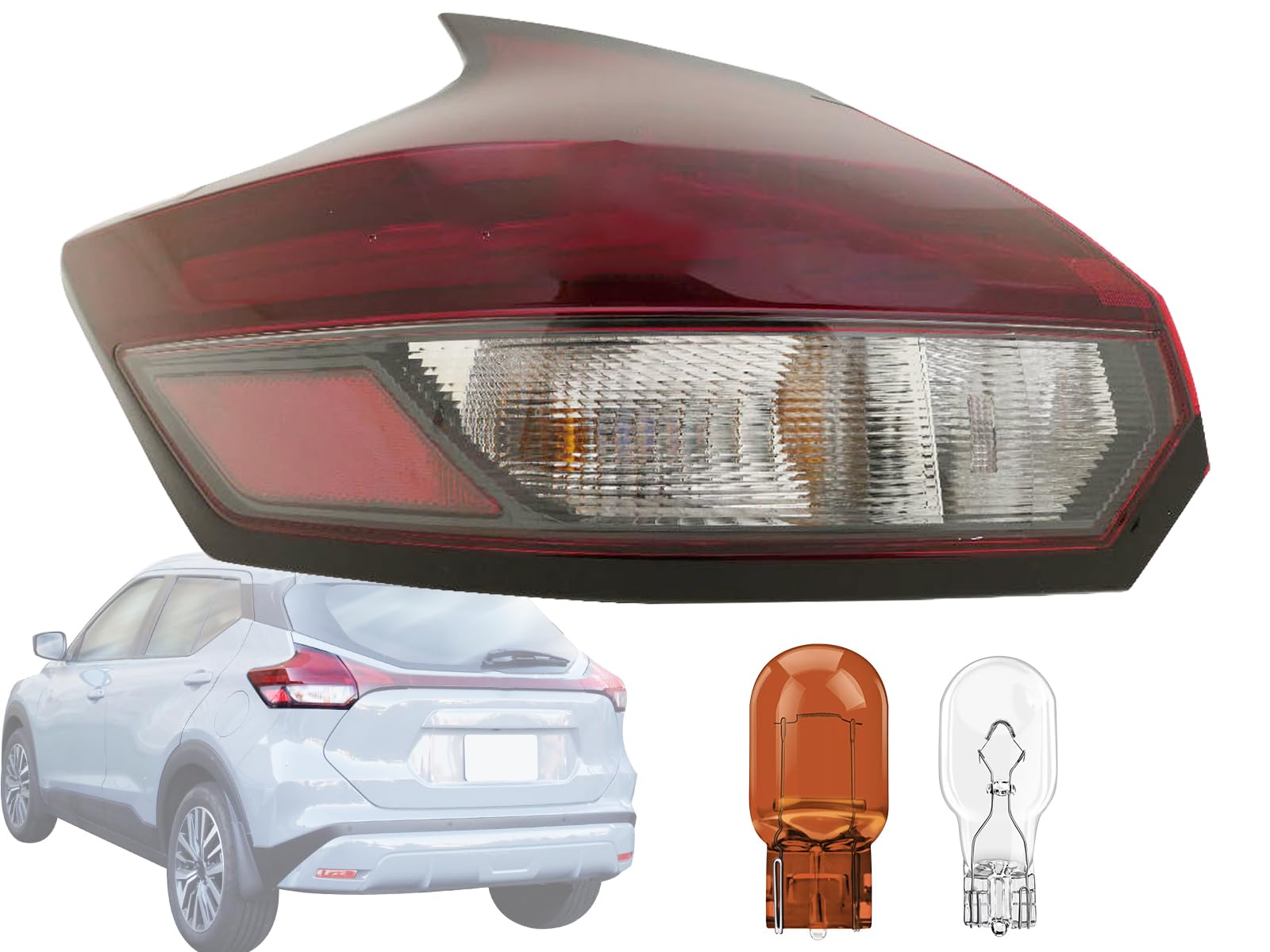 KAP Replacement for Tail Lamps 2021 2022 2023 2024 2025 Kicks with Bulb Included Outer Driver Left Side 265555R00A NI2804125