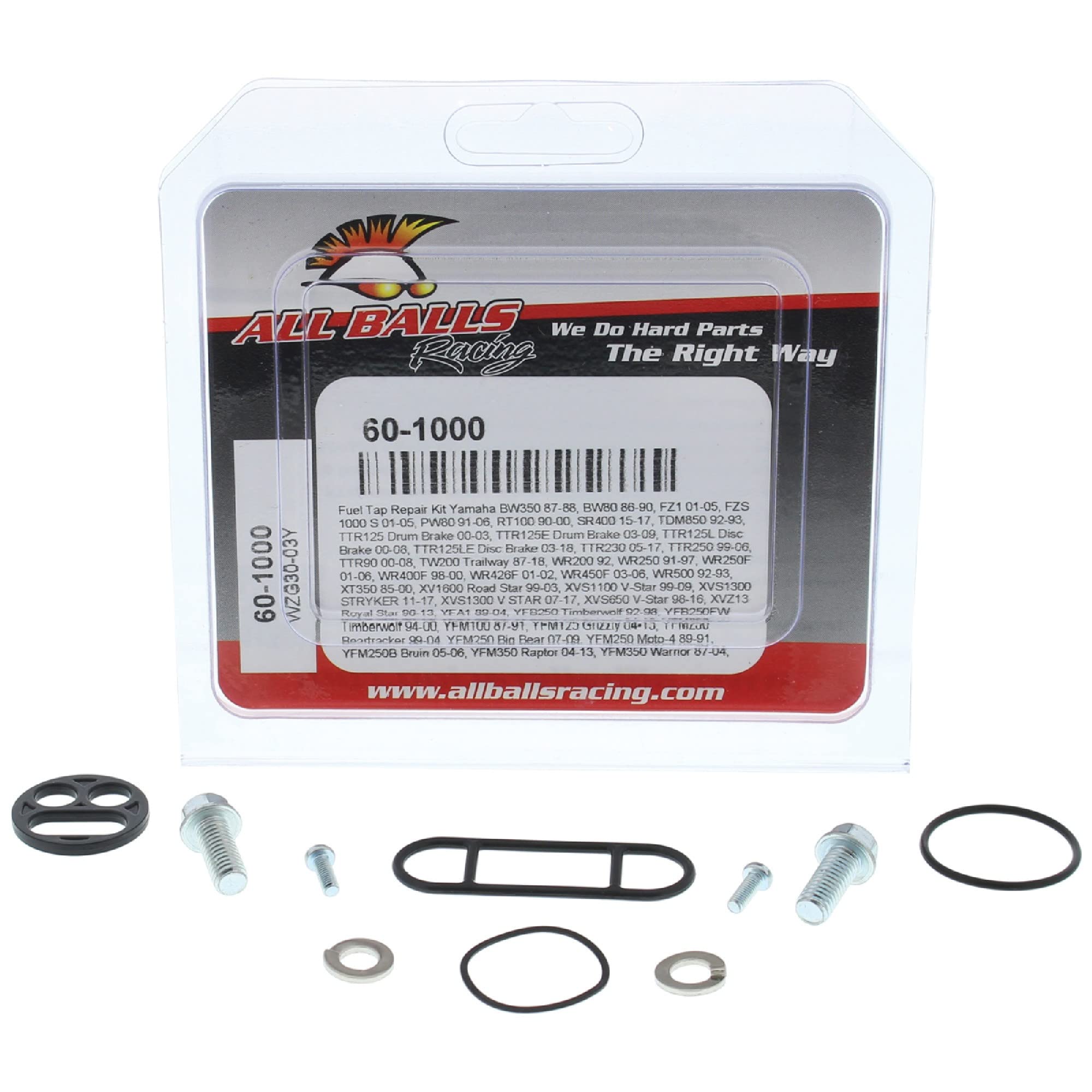 All Balls Racing Fuel Tap Repair Kit 60-1000 Compatible With/Replacement For Yamaha BW350 1987-1988, BW80 1986-1990, TDM850 1992