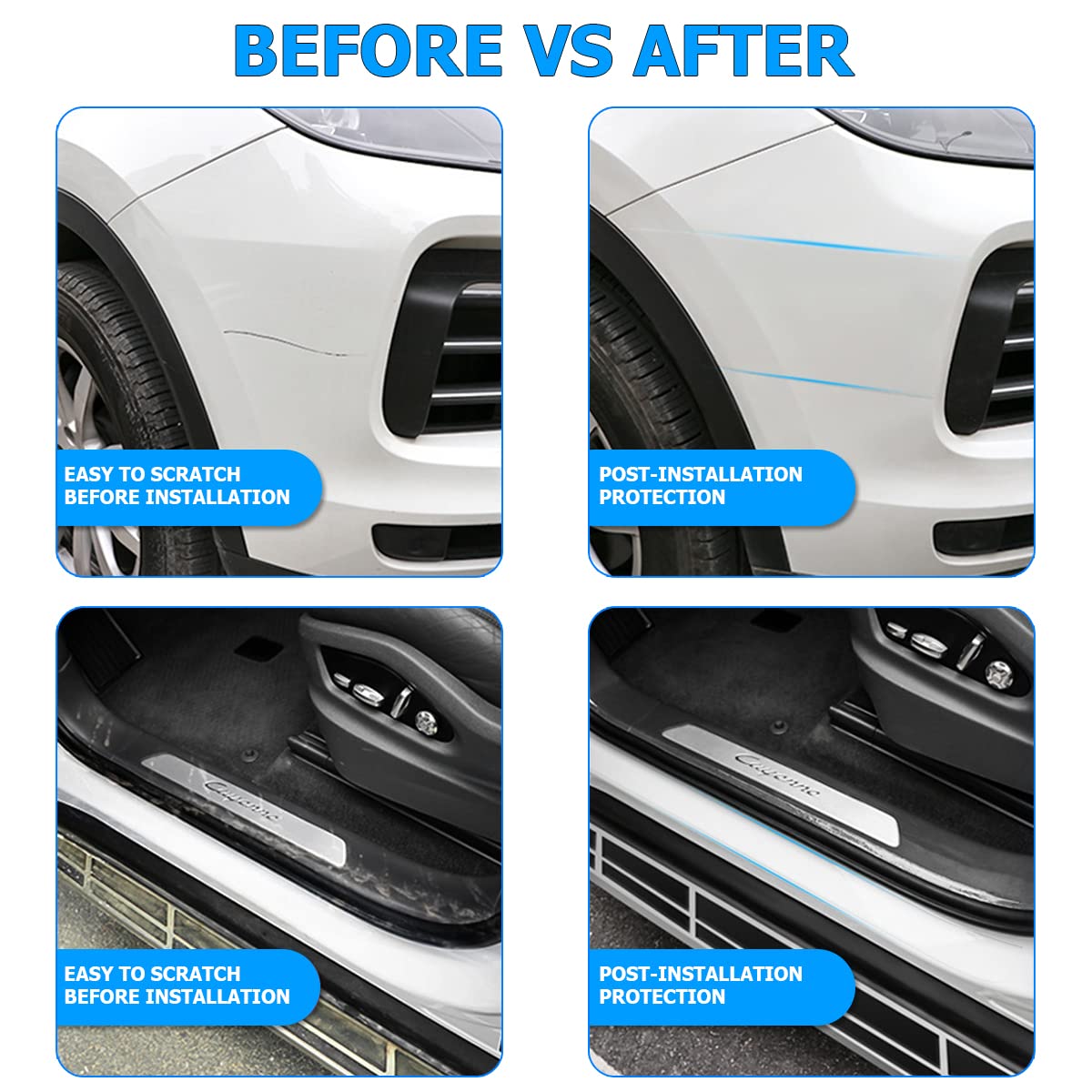 Car Door Edge Entry Guards, 5D Carbon Fiber Anti-Collision Waterproof Protector Tape, Scratch Cover Strip Sticker For Car Door Sill Rear Bumper, Automotive Exterior Accessories For Most Cars