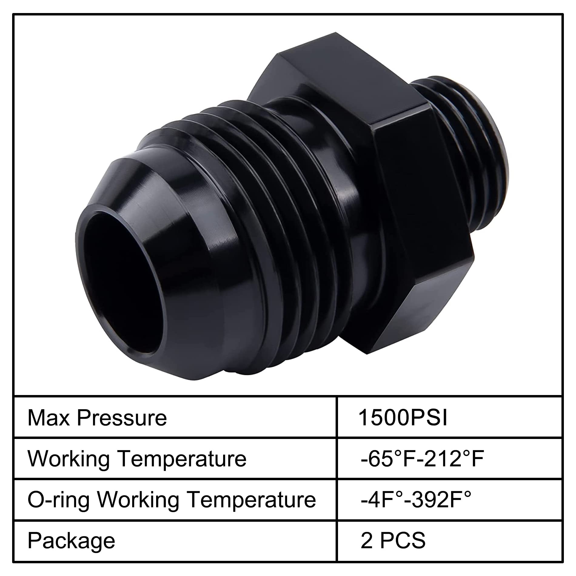 Evil Energy 10An Flare To An6 Orb Male O-Ring Fitting Adapter 2Pcs