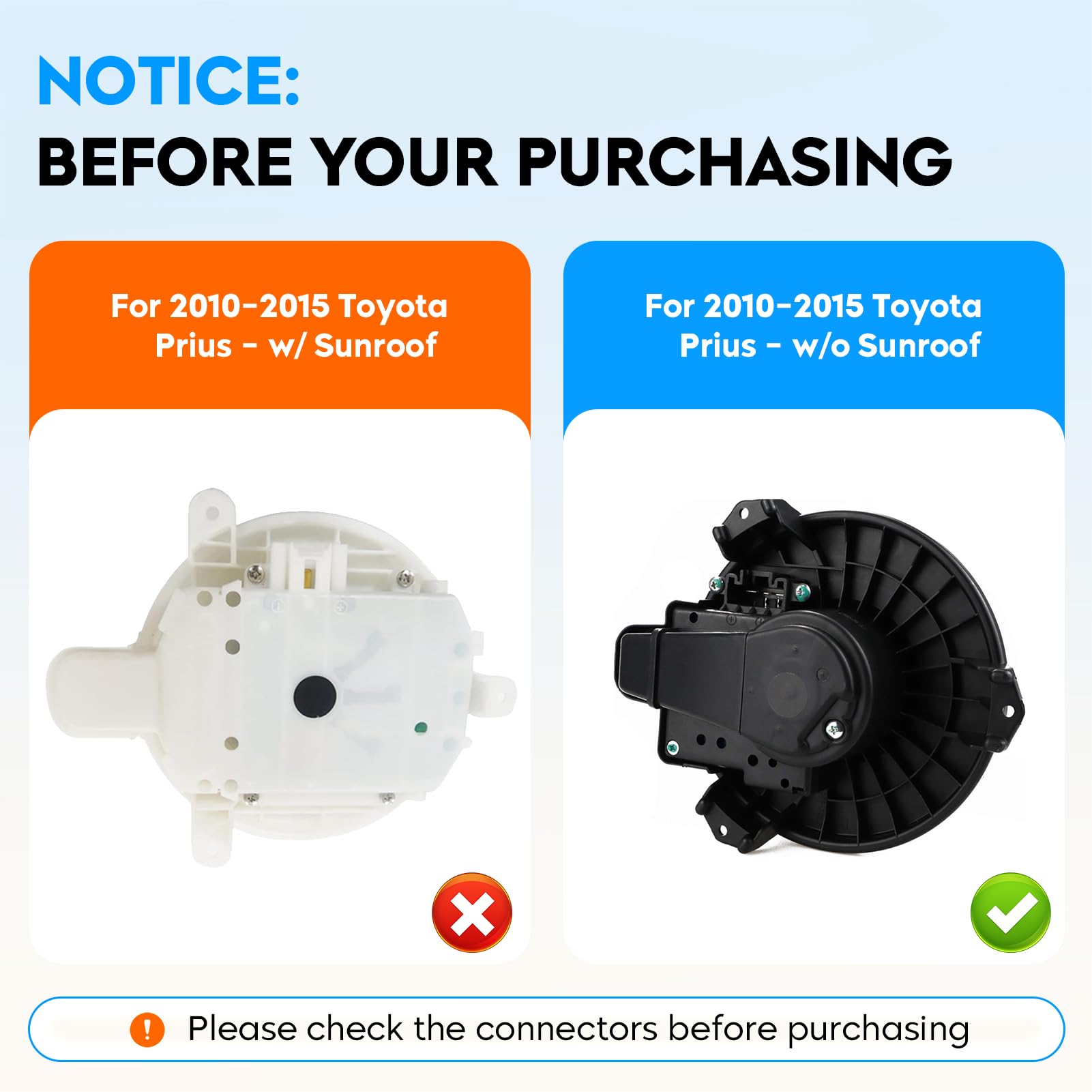 700249 HVAC Blower Motor Assembly with Fan Cage fit for Toyota Corolla 2009-2016 (Only for AUTO A/C), fit for Toyota Prius 2010-