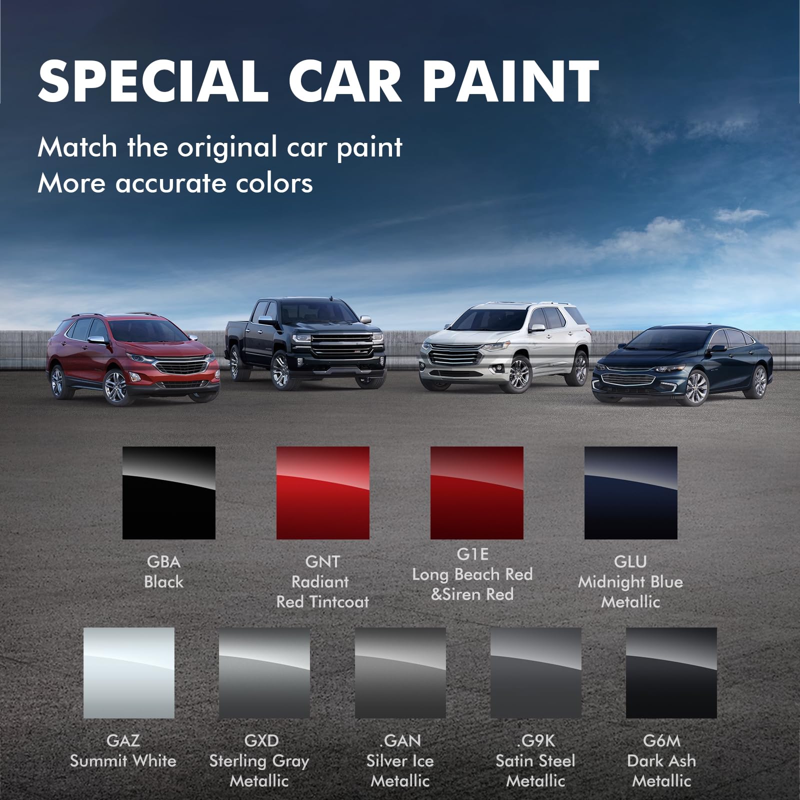 XTryfun G9K/WA464C Satin Steel Metallic Touch Up Paint Compatible with Chevrolet, DIY Car Paint Scratch Repair, Quick & Easy Fix