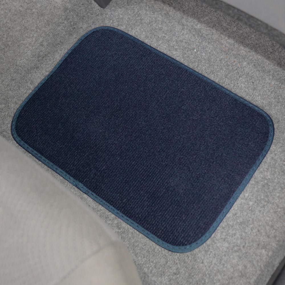 Bdk Premium 4Pc Set Of Carpet Car Floor Mats With Vinyl Safety Heel Pad For Car, Truck, Suv, Coupe Sedan, Blue (Mt-100-Bl)