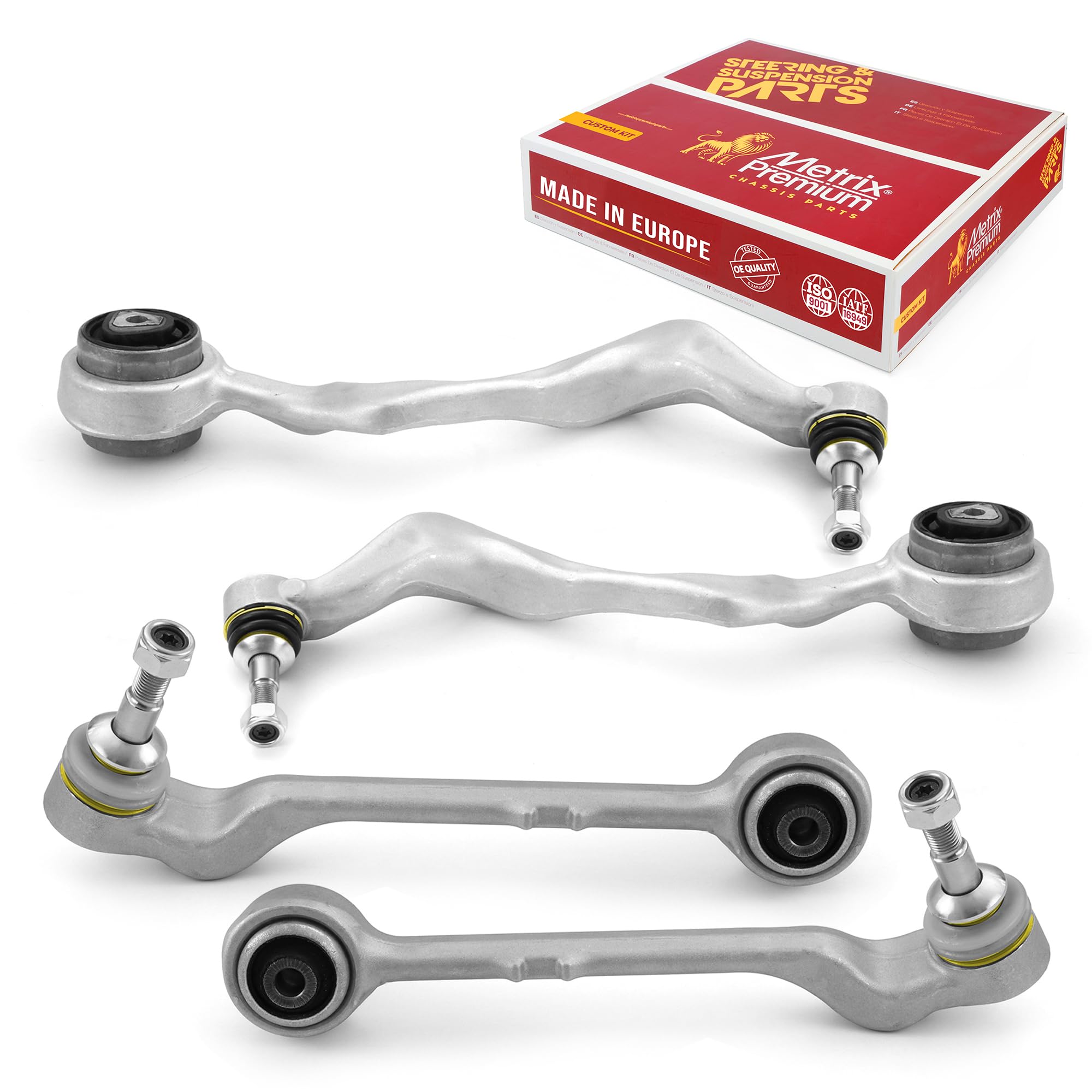 Metrix Premium Chassis Parts - 4 Pc Front L/R Forward & Rearward Control Arm Kit Fits 06-11 Bmw 323I, 07-13 328I, 07-13 335I, 09