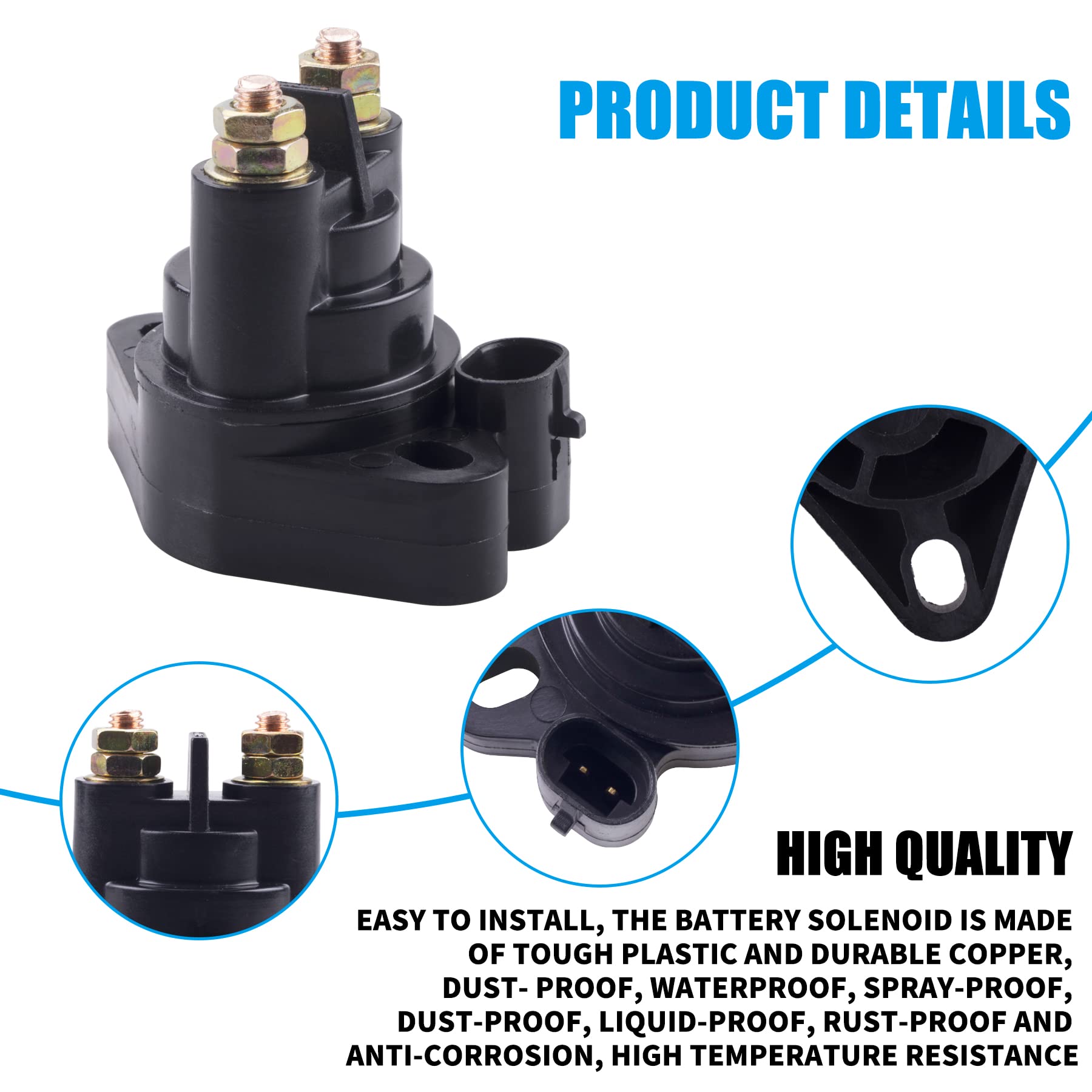 Jingke Starter Solenoid Relay Switch 12 Volt 2-Terminal Fit For Atv Solenoid Part For Arctic Cat 1000 400 450 500 550 650 700 At