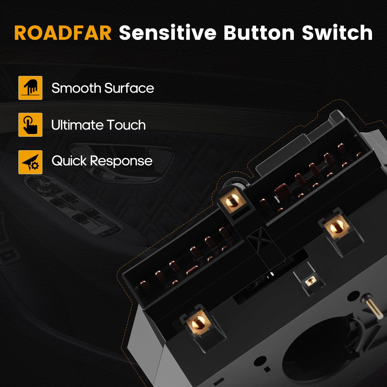 ROADFAR Turn Signal Switch Multi-Function for 2003-06 Dodge Sprinter - Wipers, Hazards, Cruise Control, Black Replacement Part