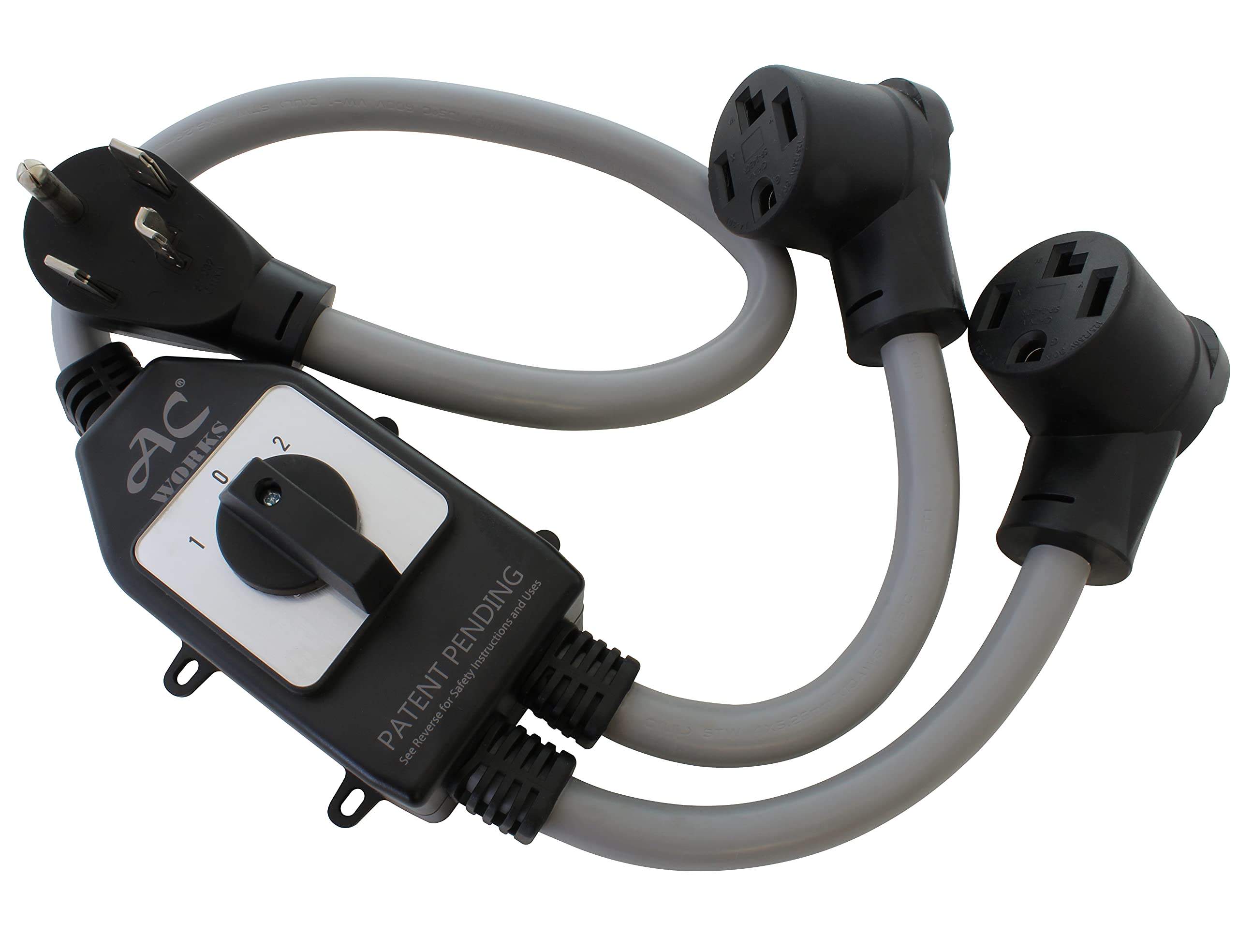 Ac Works Ev Charging Adapter For Tesla Use (Safety Switch Y-Cable-4-Prong Dryer)