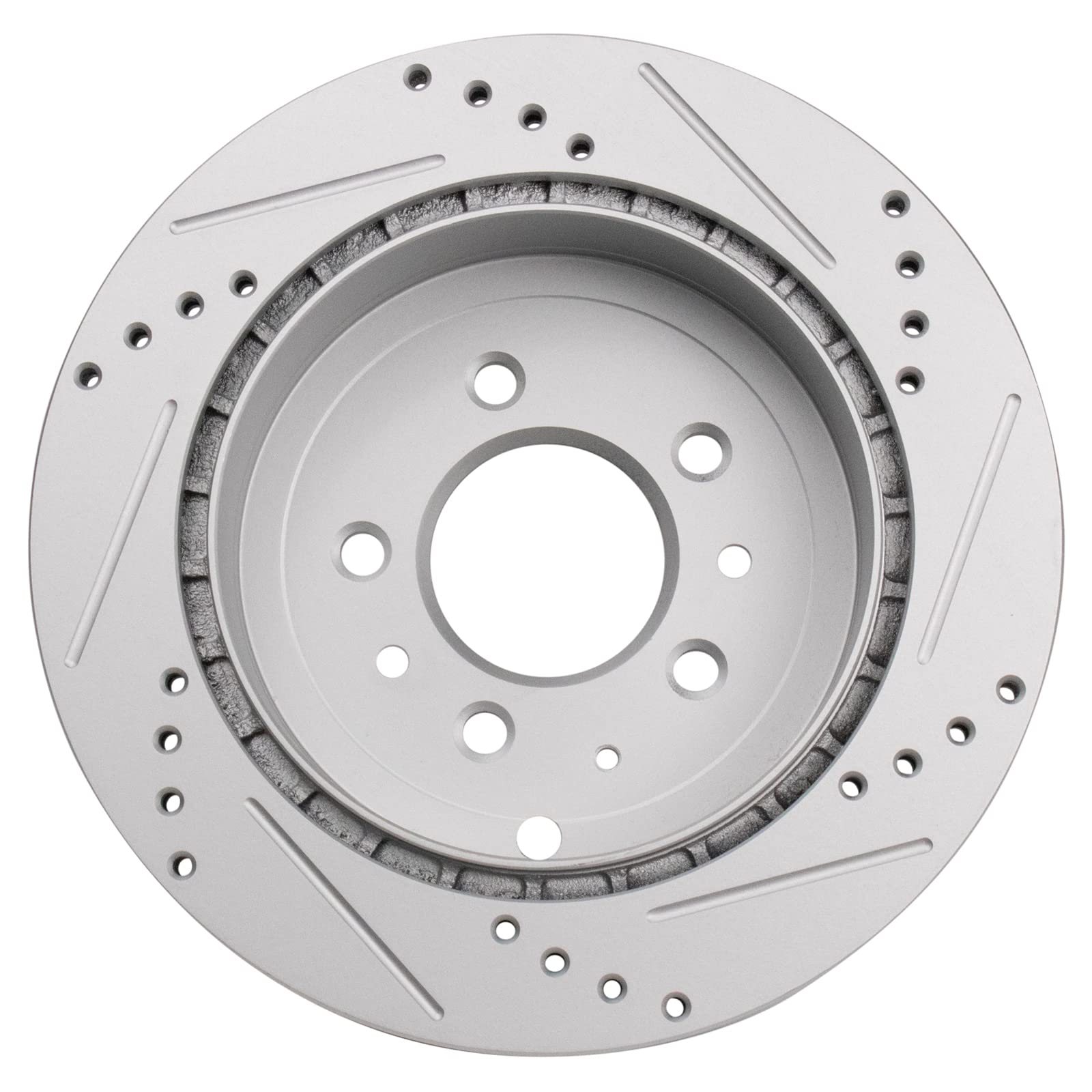 Trq Rear Performance Brake Rotors Set Vented Premium G-Coated Cross Drilled & Slotted Compatible With 2007-2012 Mazda Cx-7