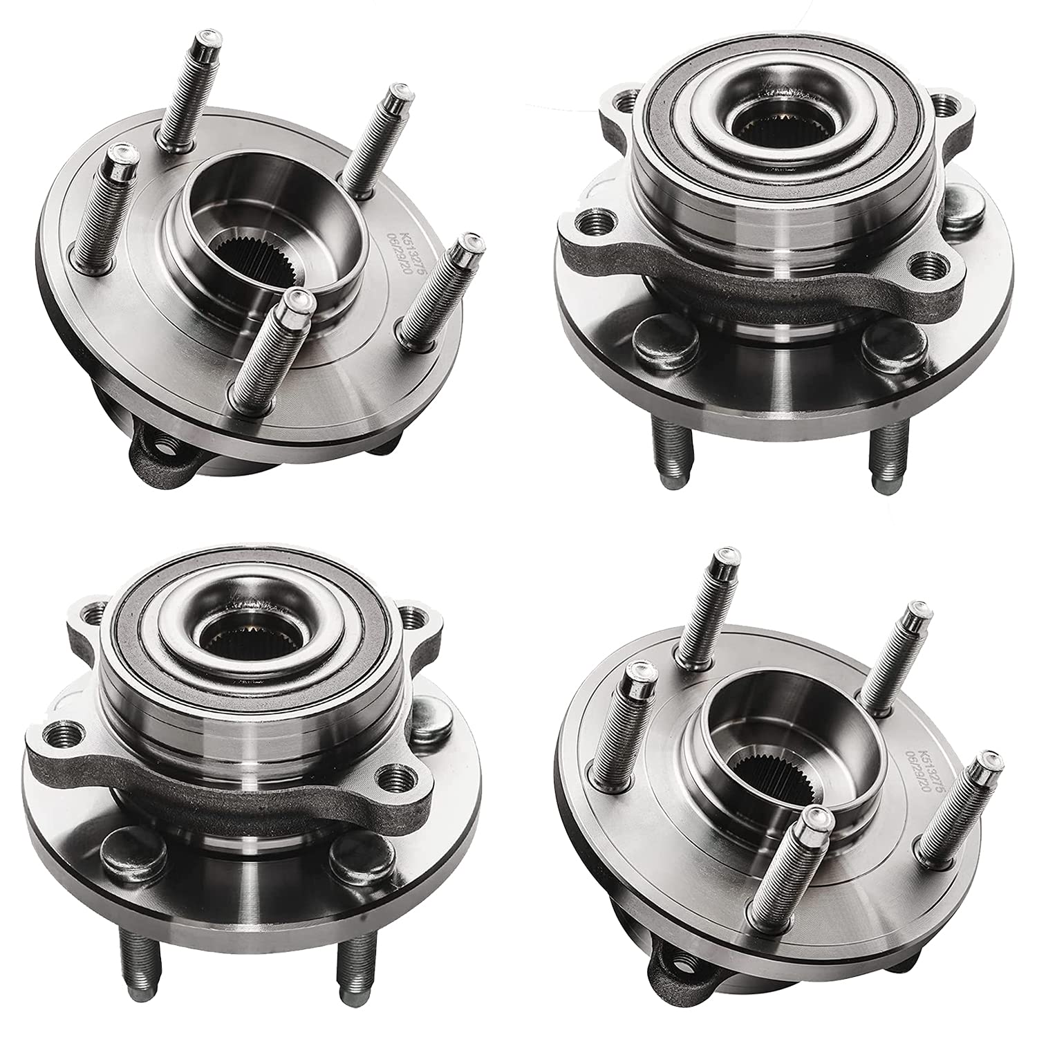 Detroit Axle - 4 Front/Rear Wheel Bearing Hubs Assembly for 11-14 Ford Edge, 09-19 Flex, 13-19 Police Interceptor Sedan, 14-18 P