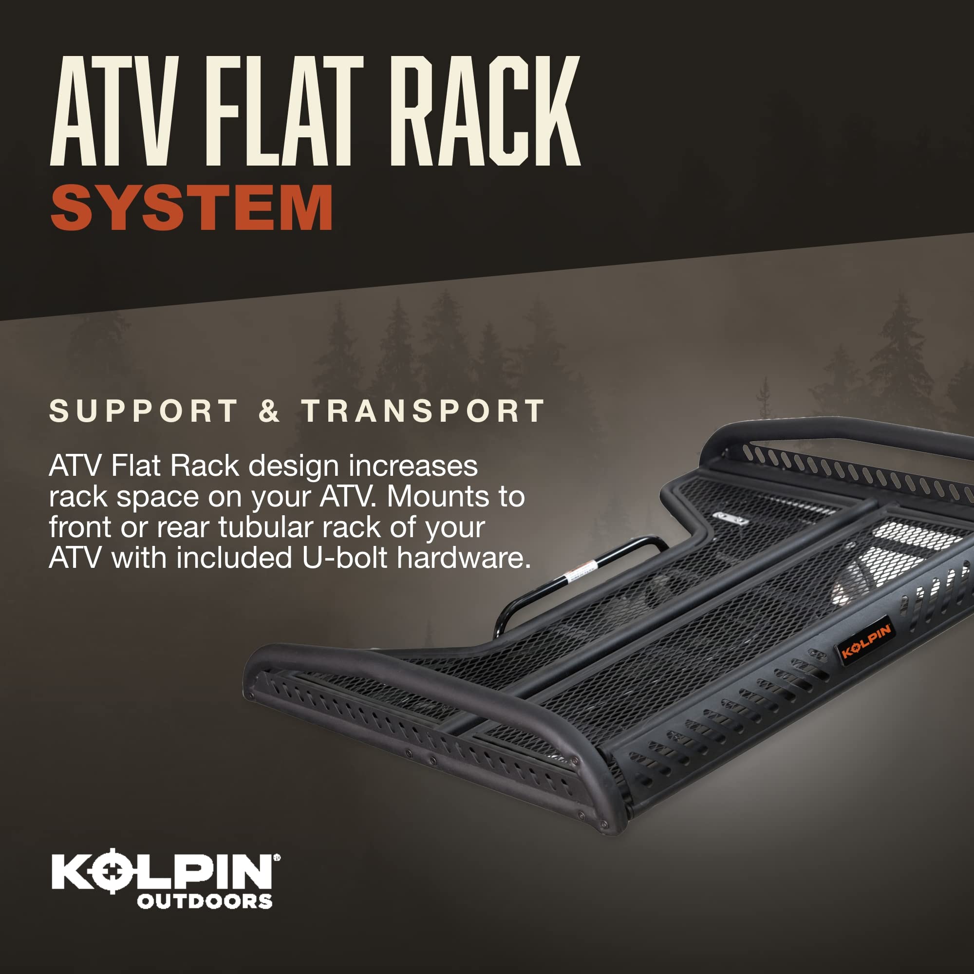 Kolpin ATV Flat Rack 53400, Alloy Steel, One Size, Black
