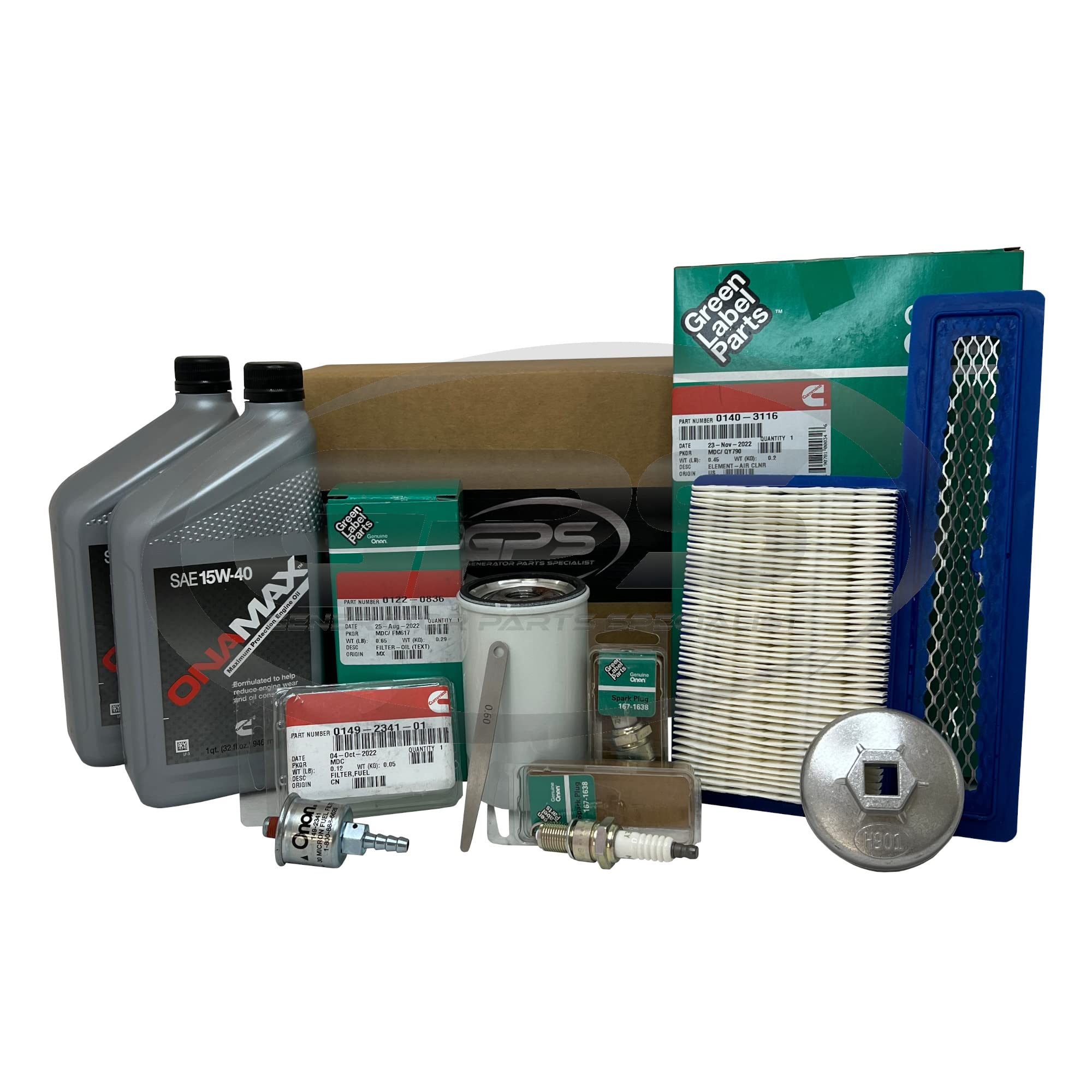 Gps Generator Parts Specialist Tune Up Kit For Cummins Onan Rv Generators 5500 And 7000, Hgjab, Hgjac And Commercial Hgjae With 
