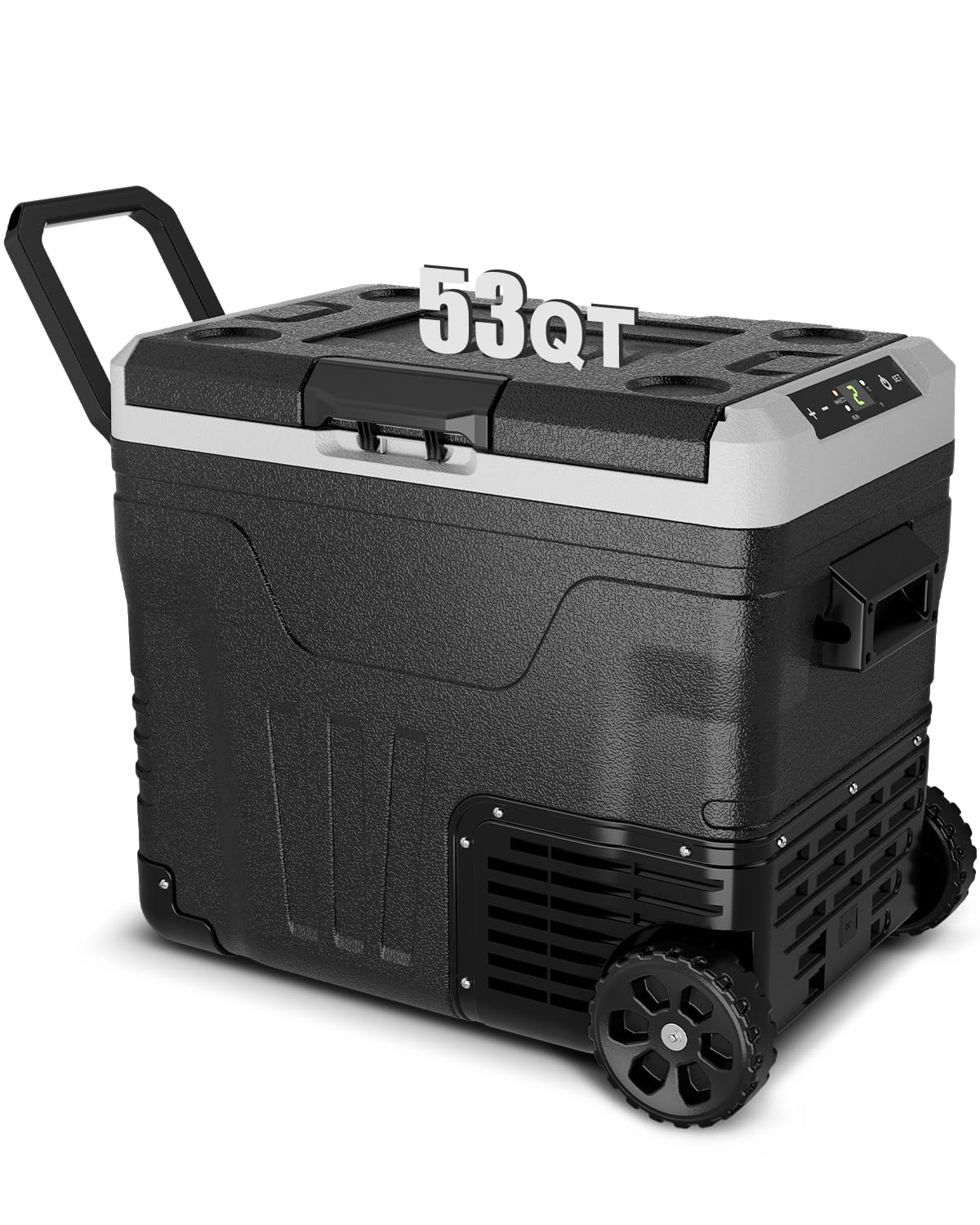 Feelfunn Car Fridge Portable 12 Volt Refrigerator - 53 Quart(50L) Electric Cooler with 12/24V DC&110-240V AC for Truck Van RV Ca