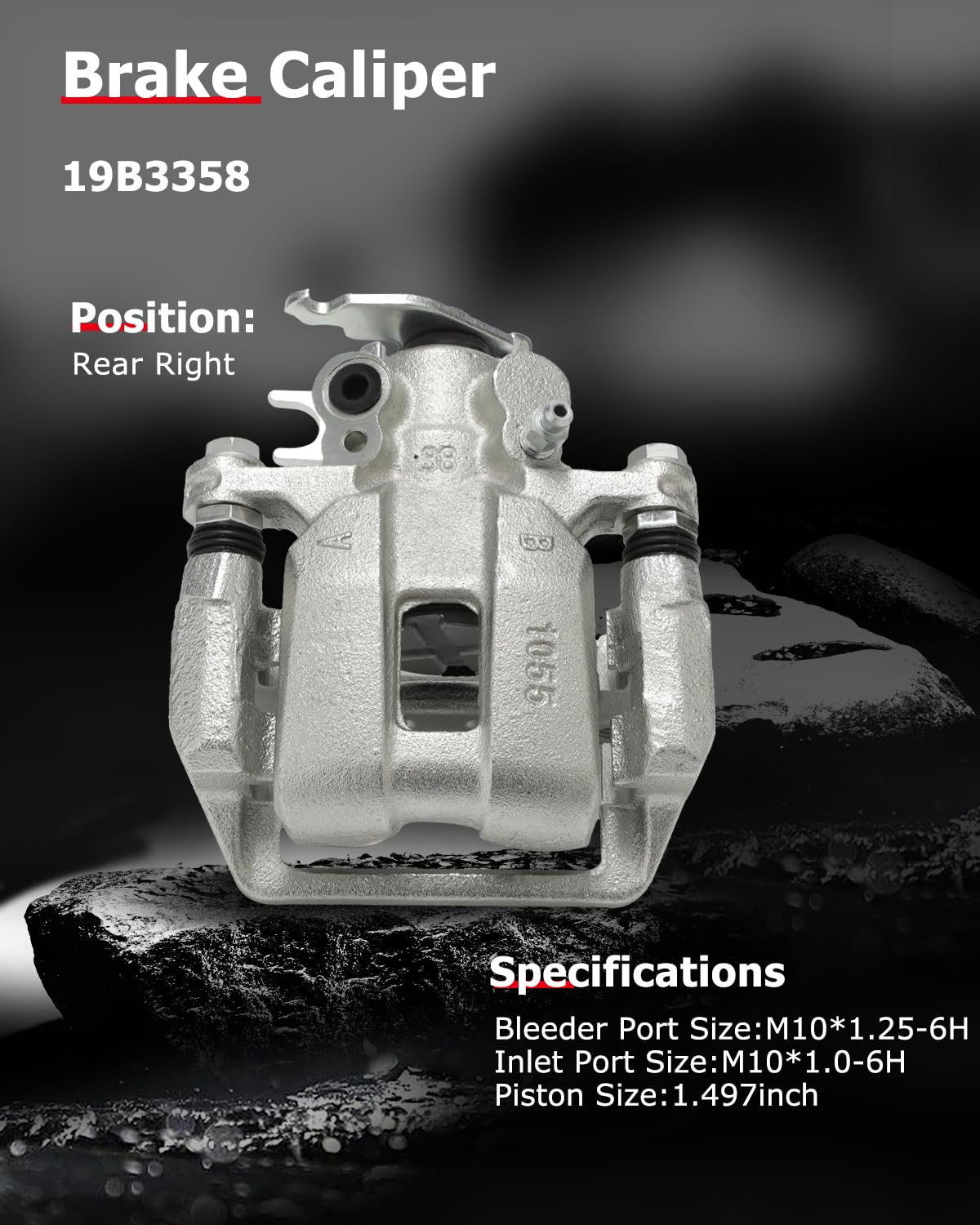 cciyu 19B3358 Rear Right Brake Caliper With Bracket For Acura For TSX 2009-2014,For Honda For Accord 2008-2012