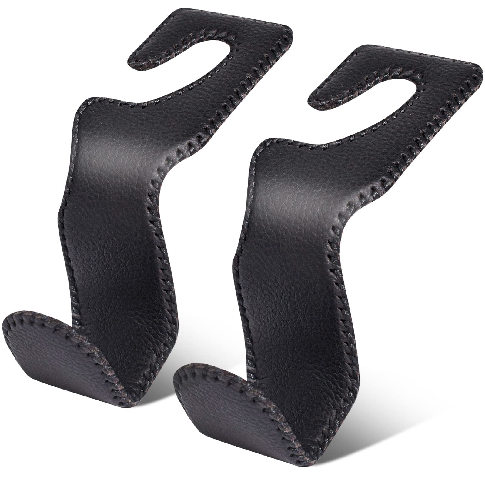 Axelect Leather Purse Hooks For Car, 2 Pack Car Purse Holder, Car Headrest Hooks Holders For Hanging Purses And Bags Coats Grocery Bag