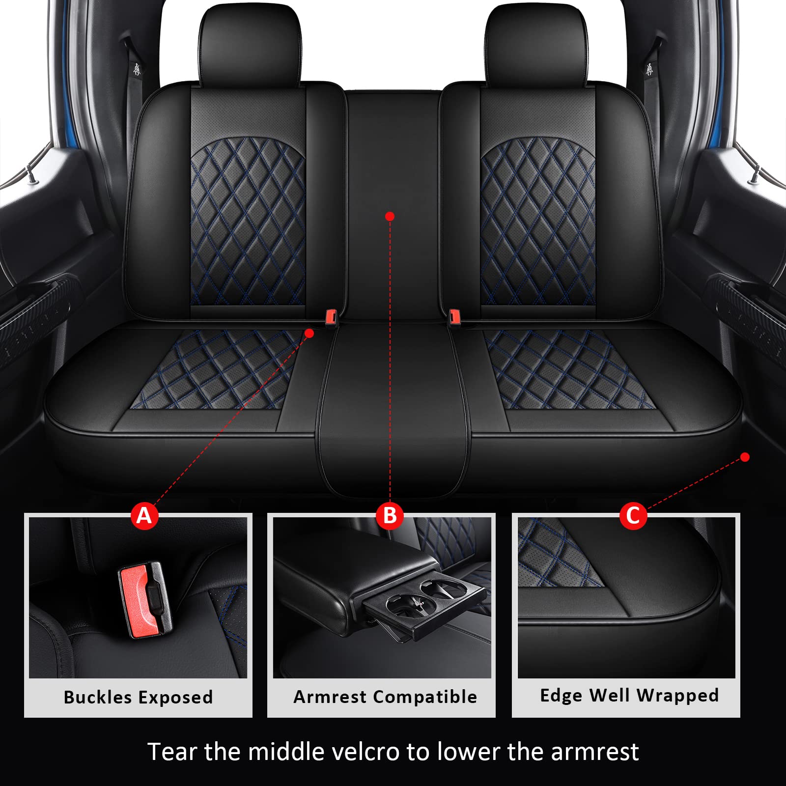 Mirozo Seat Covers Full Set,Waterproof Faux Leather Seat Covers Automotive Seat Covers Car Seat Protector For Suv Pick-Up Truck
