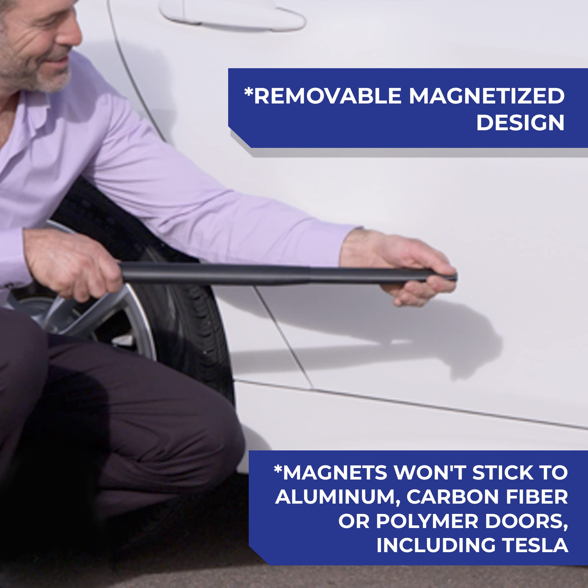 DP BUYDENTPREVENT Dent Prevent Car Door Protector - Removable Magnetic, Matte Black, Custom Fit for 2-Door Vehicles, Carbon Fibre Material