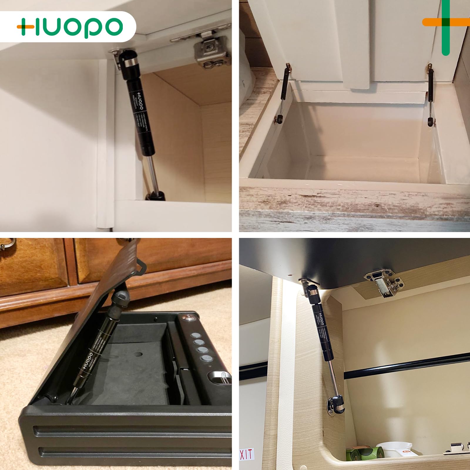 Huopo 8 Inch 20 Lb Gas Strut, Sx082P20 Gas Shock, 8.5'' 89N Lift Support For Tool Box Lid Rv Overhead Cabinet Door Toy Toolbox C