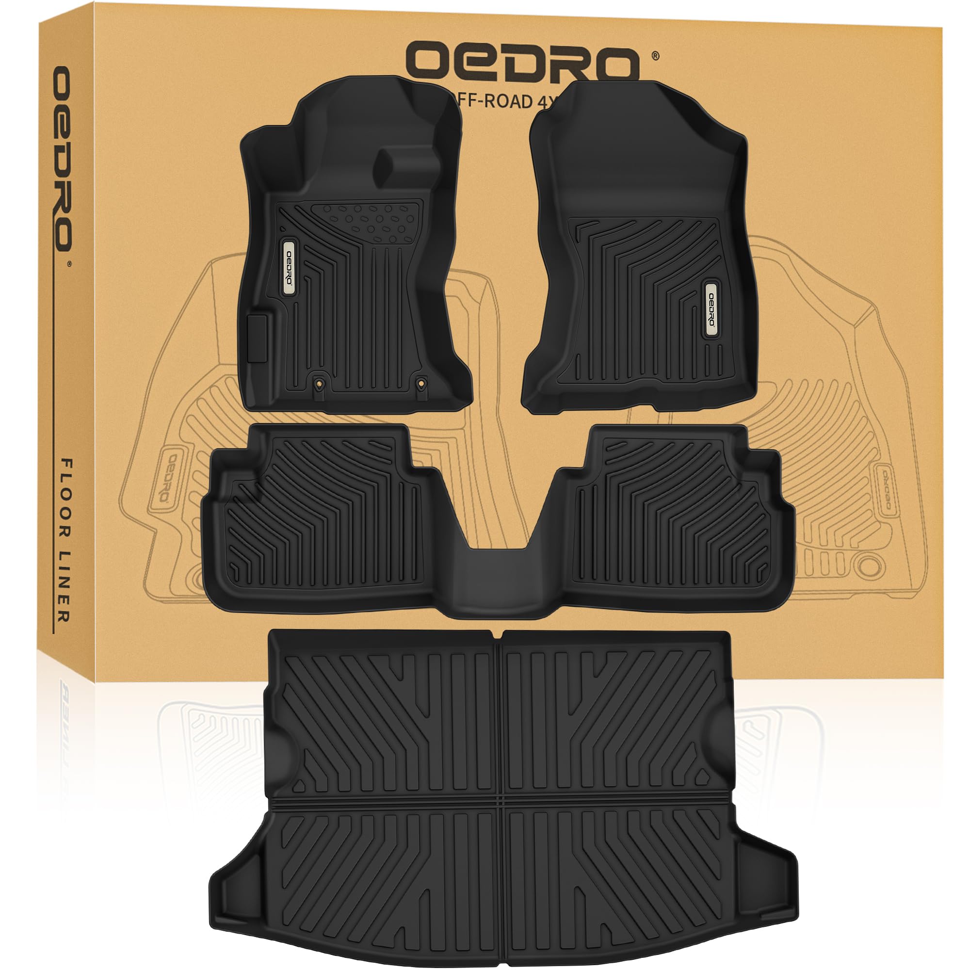 Oedro Floor Mats For 2018-2023 Subaru Crosstrek/ 2017-2023 Subaru Impreza, Custom Fit All Weather Subaru Crosstrek Accessories 2