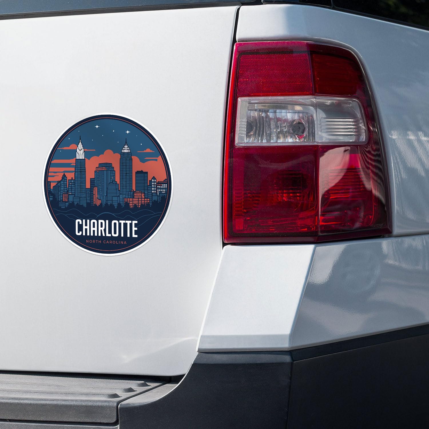 Charlotte City Sticker - Waterproof Vinyl Decal for Car Bumper, Laptop, Water Bottle, Wall, and Window, Size - 5'' Longer Side
