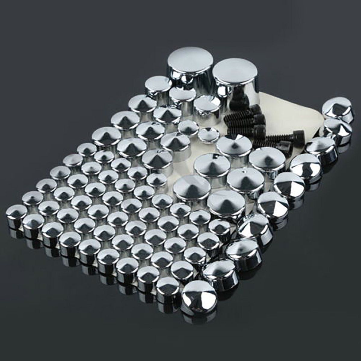 Xmt-Moto Motorcycle Chrome Topper Bolt Cap Cover Fits For 2007-2013 Harley Davidson Softail Twin Cam